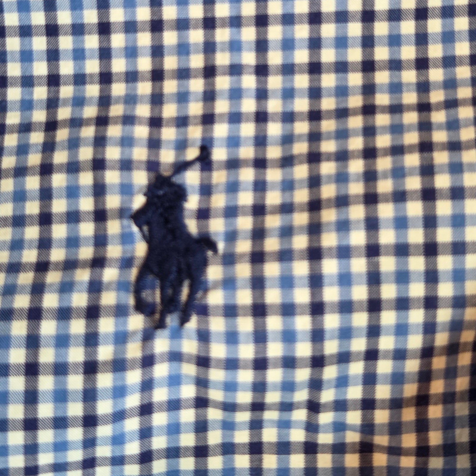 Polo Ralph Lauren 2XLT Blue Gingham Button Down Shirt Cotton Long Sleeve