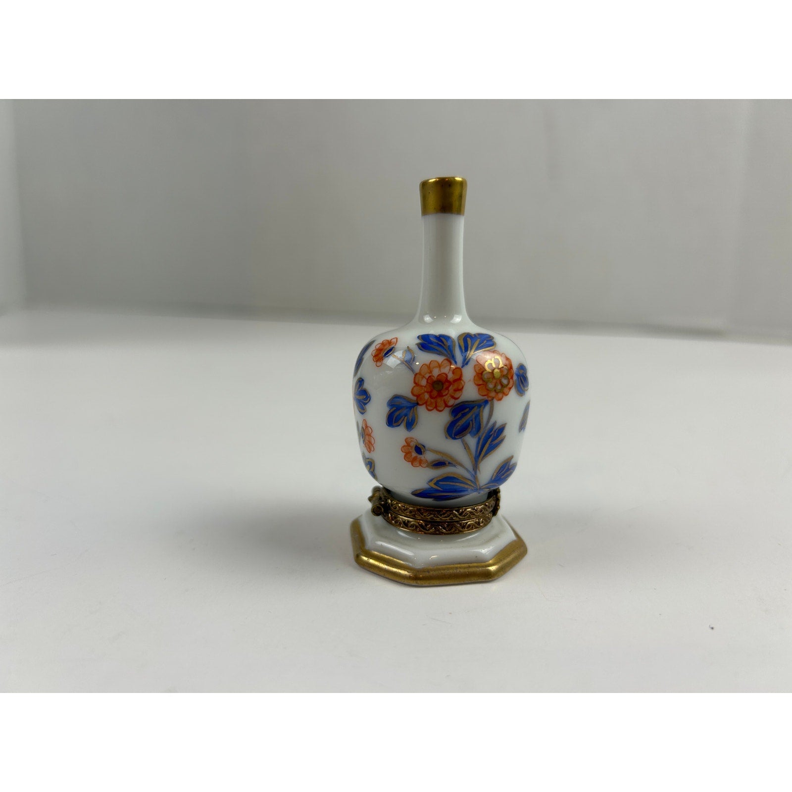 Limoges France Perfume Bottle Trinket Box Charmat Hand Painted Porcelain