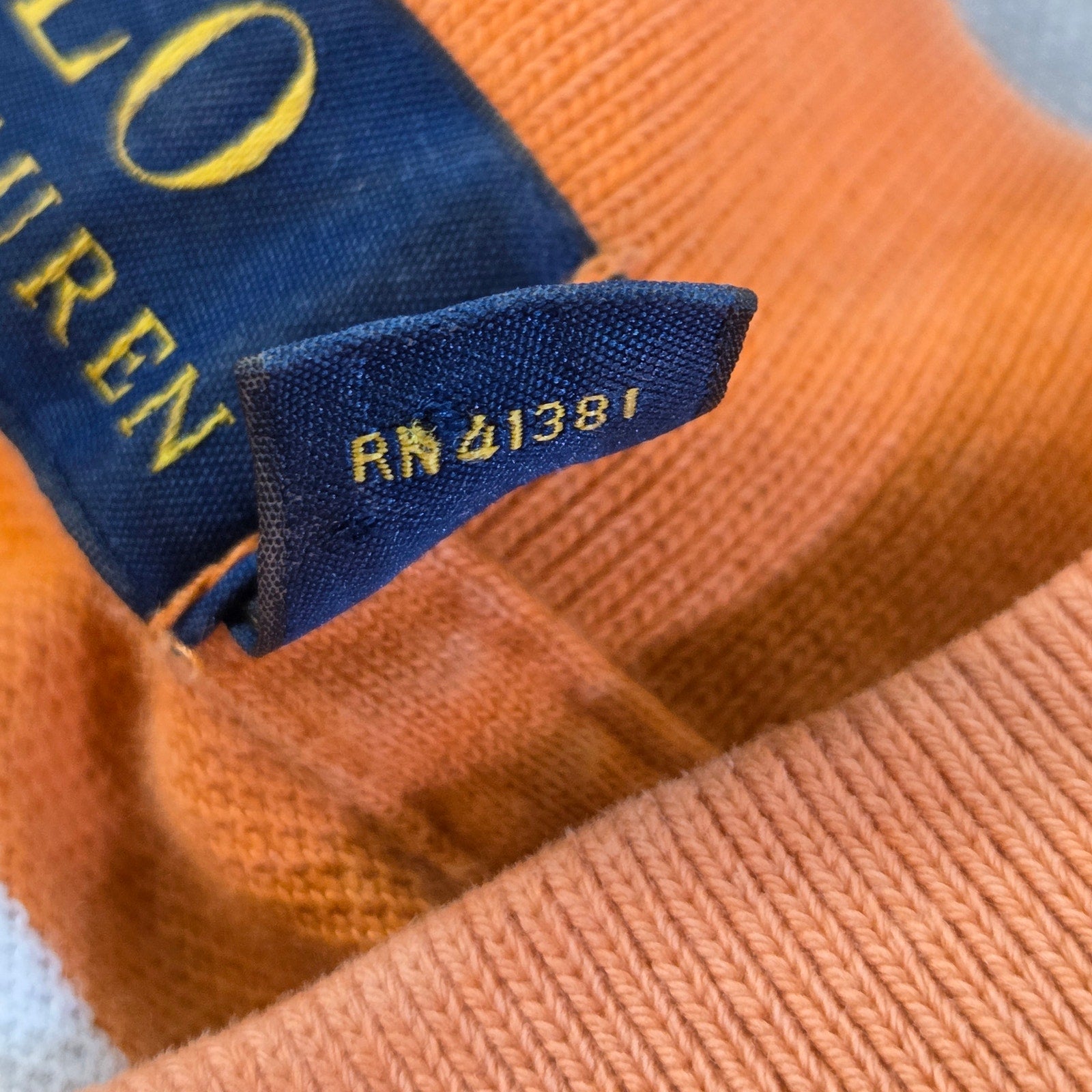 Polo Ralph Lauren Orange White Stripe Polo Shirt Men’s L Cotton Blue Pony