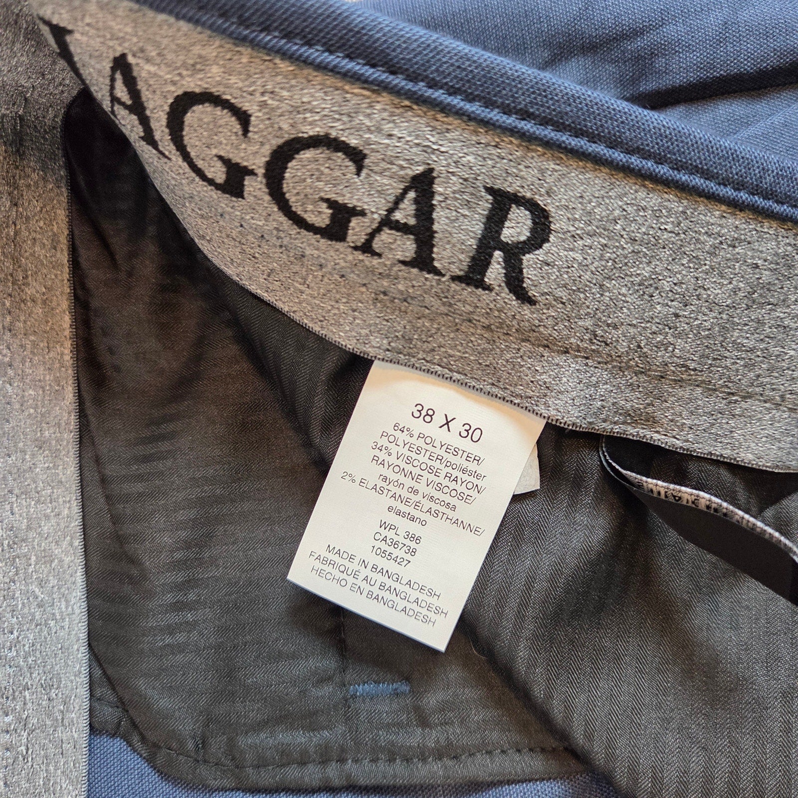 Haggar 365 Flex Dress Pants 38x30 Blue Straight Fit Super Flex Waistband NWT