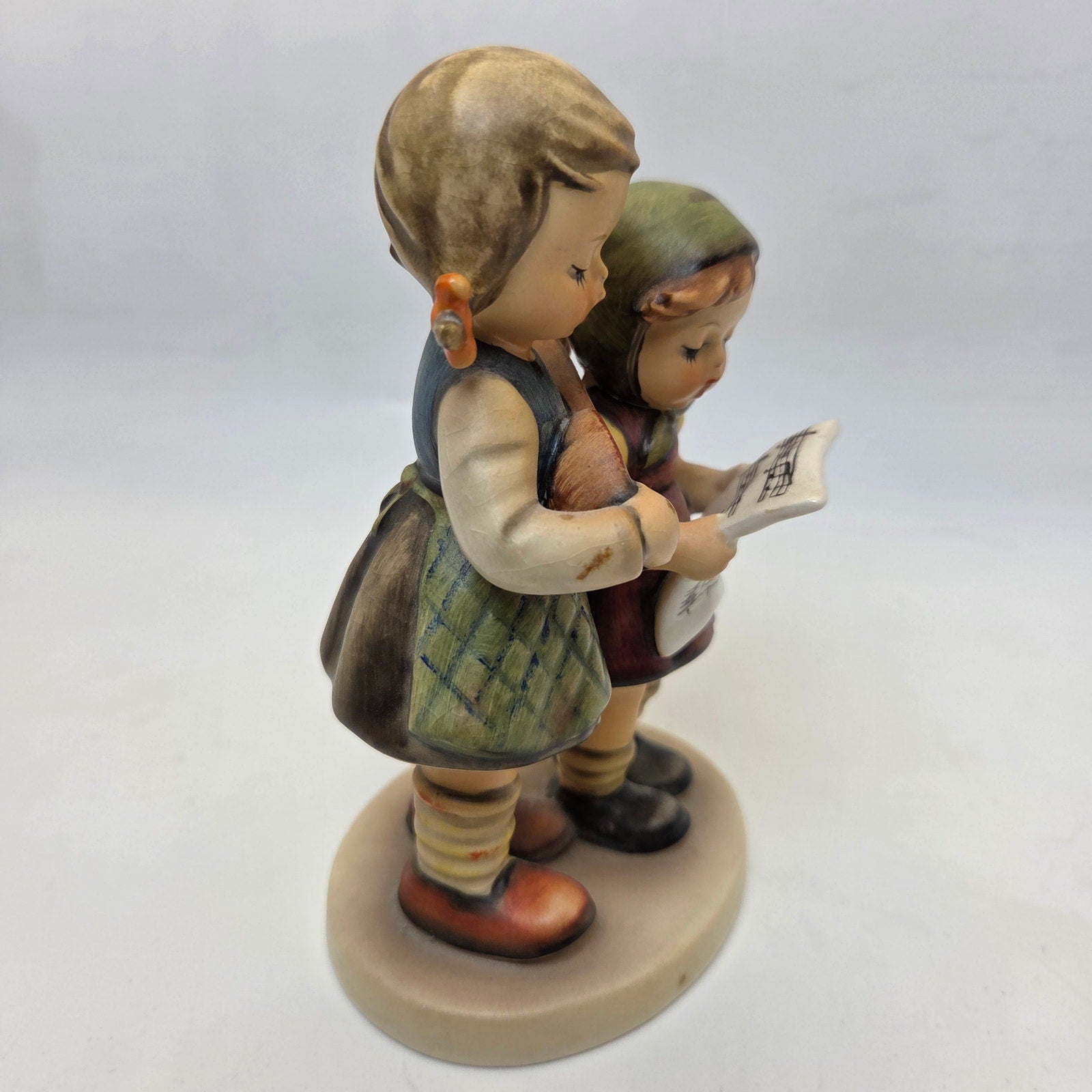 Goebel Hummel 130 Duet Two Girls Singing Figurine Mandolin W Germany 5”