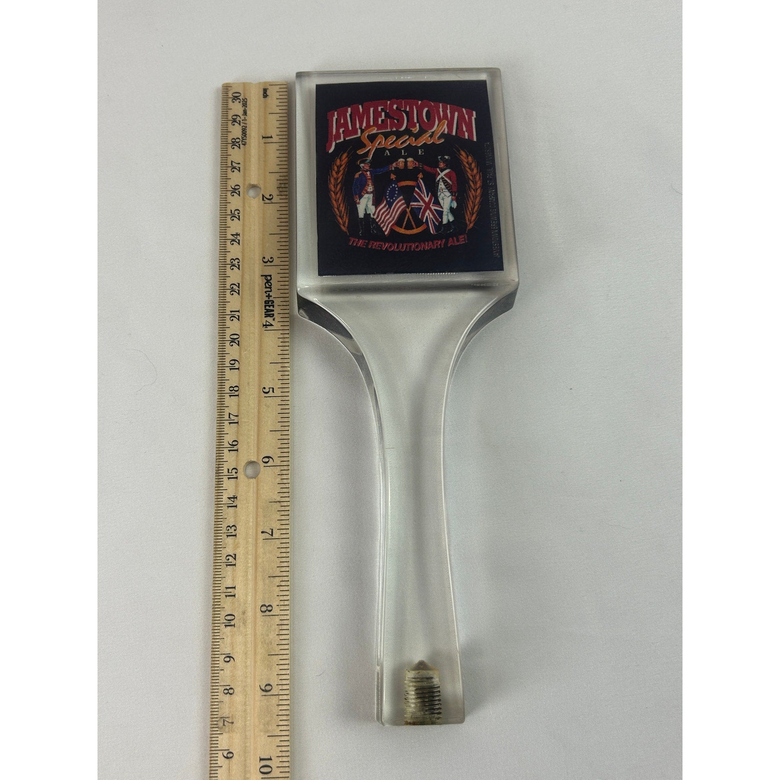 Jamestown Special Ale Beer Tap Handle Clear Acrylic St Paul MN Breweriana 1990s
