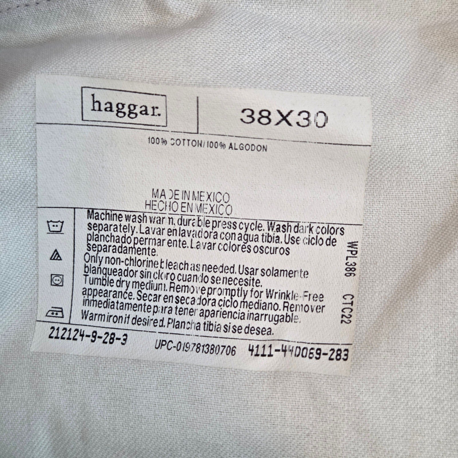 Vintage Haggar Generations Pleated 100% Cotton Slacks Men’s 38x30 Gray Mexico