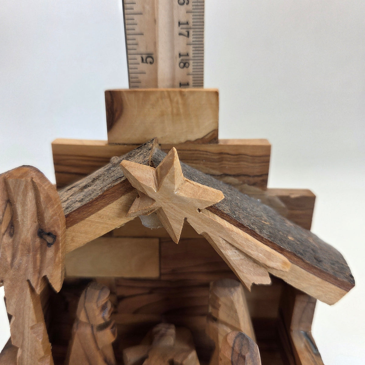 Hand Carved Olive Wood Nativity Scene Made in Israel G&G International Box