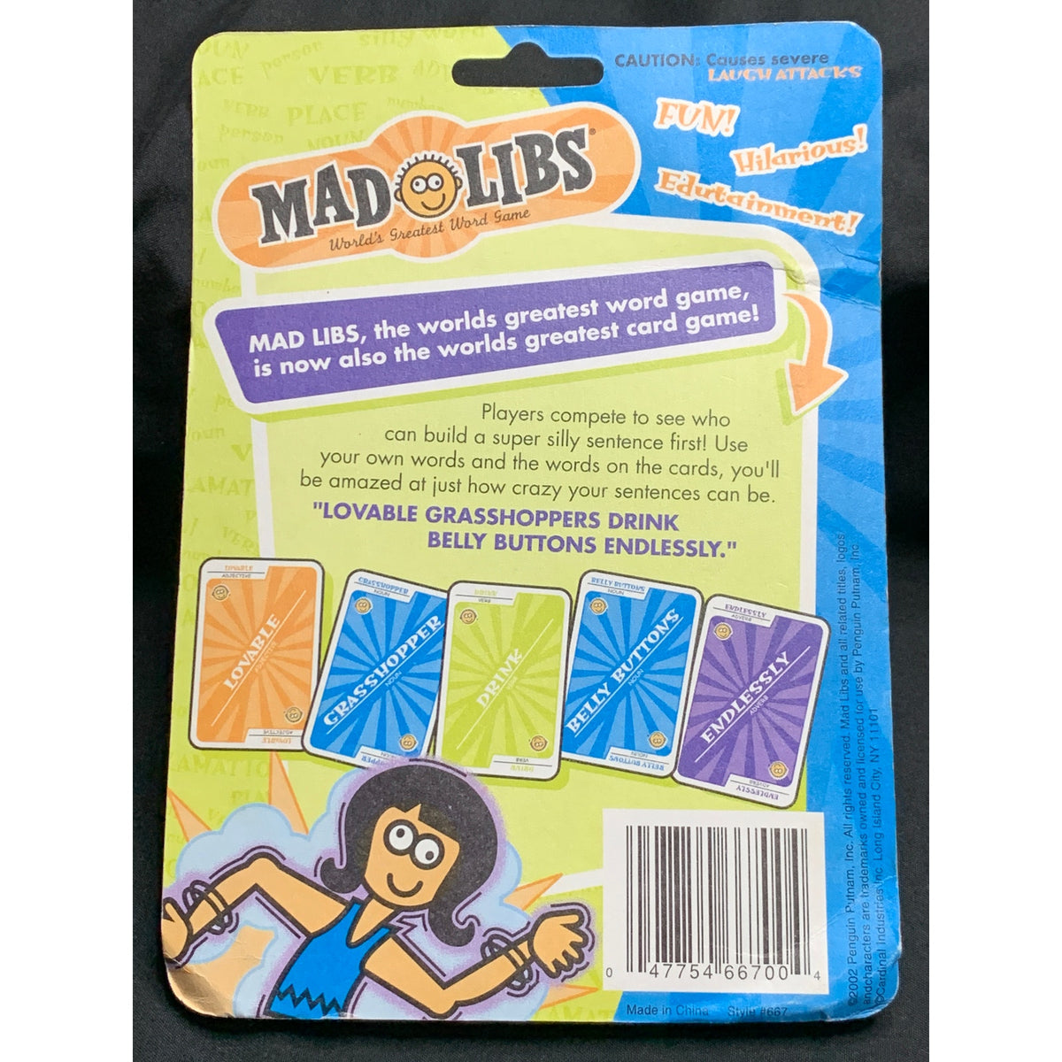2002 Mad Libs Card Game Penguin Putnam Factory Sealed Vintage Word Game