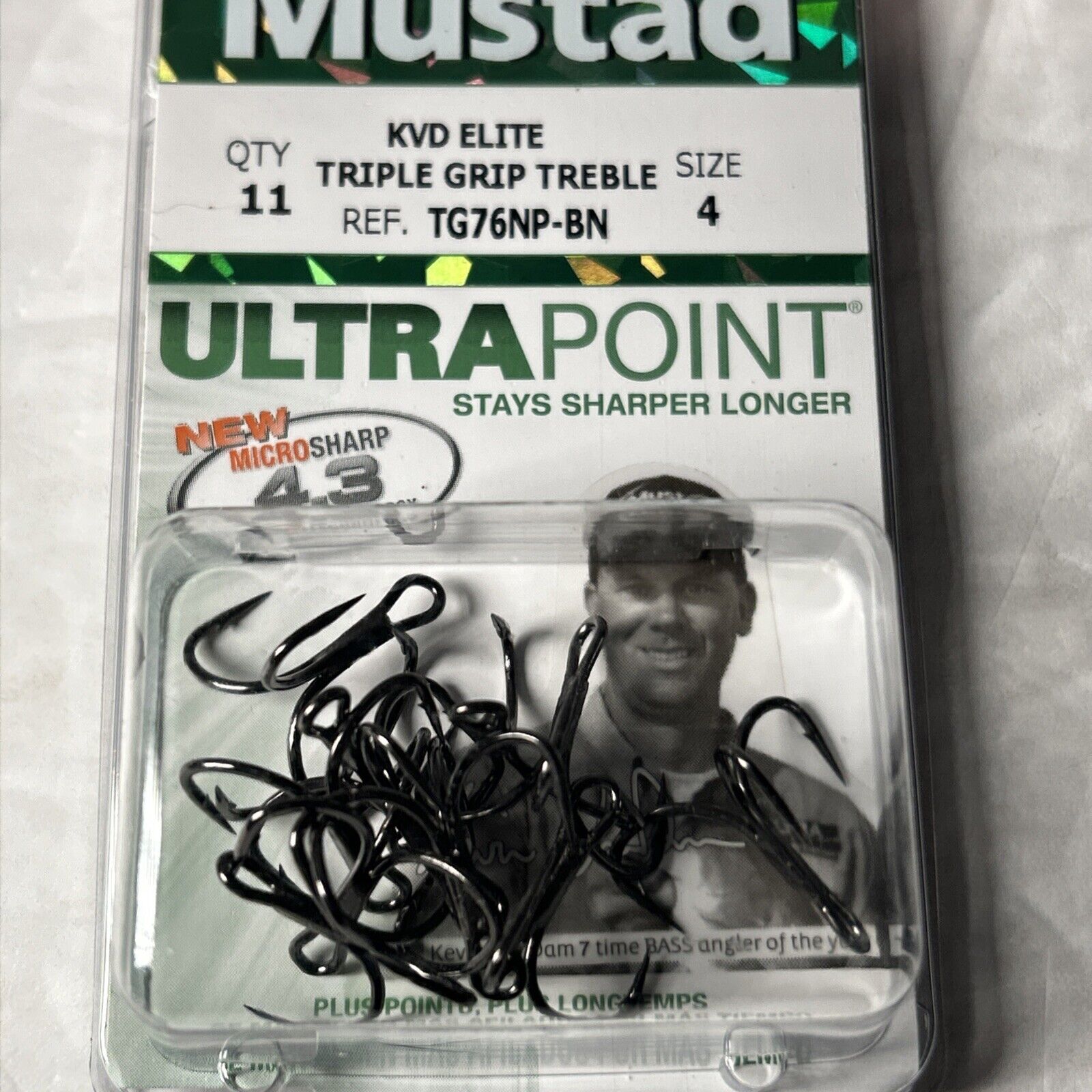 11 Mustad KVD Elite Tripple Grip Treble size 4 WDR085125
