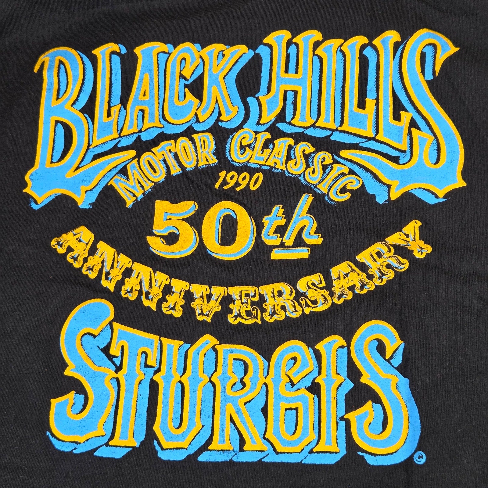 Hanes Sturgis 50th Anniversary 1990 Vintage T Shirt XXL USA Single Stitch