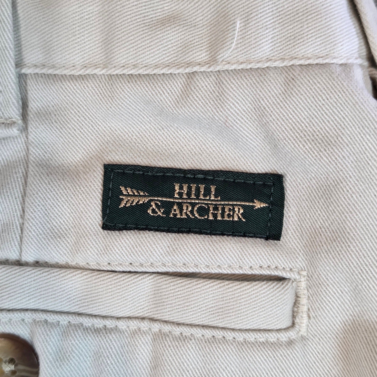Hill & Archer Men’s Khaki 100% Cotton Pants 38x29 Casual Chino Style