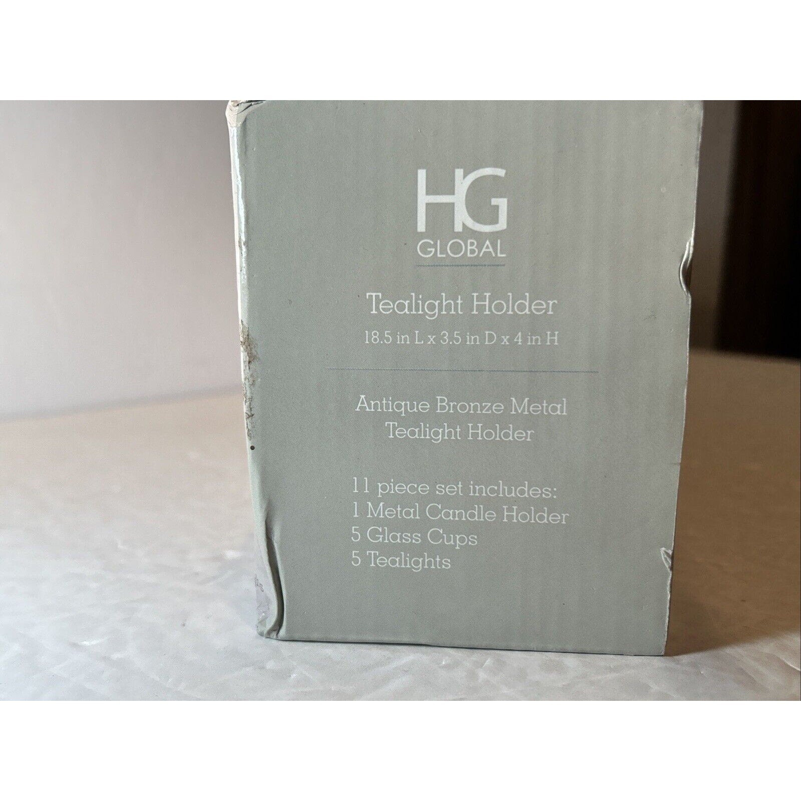 HG Global Antique Bronze Pillar Holder 11 Piece Set Tealights Candle holder