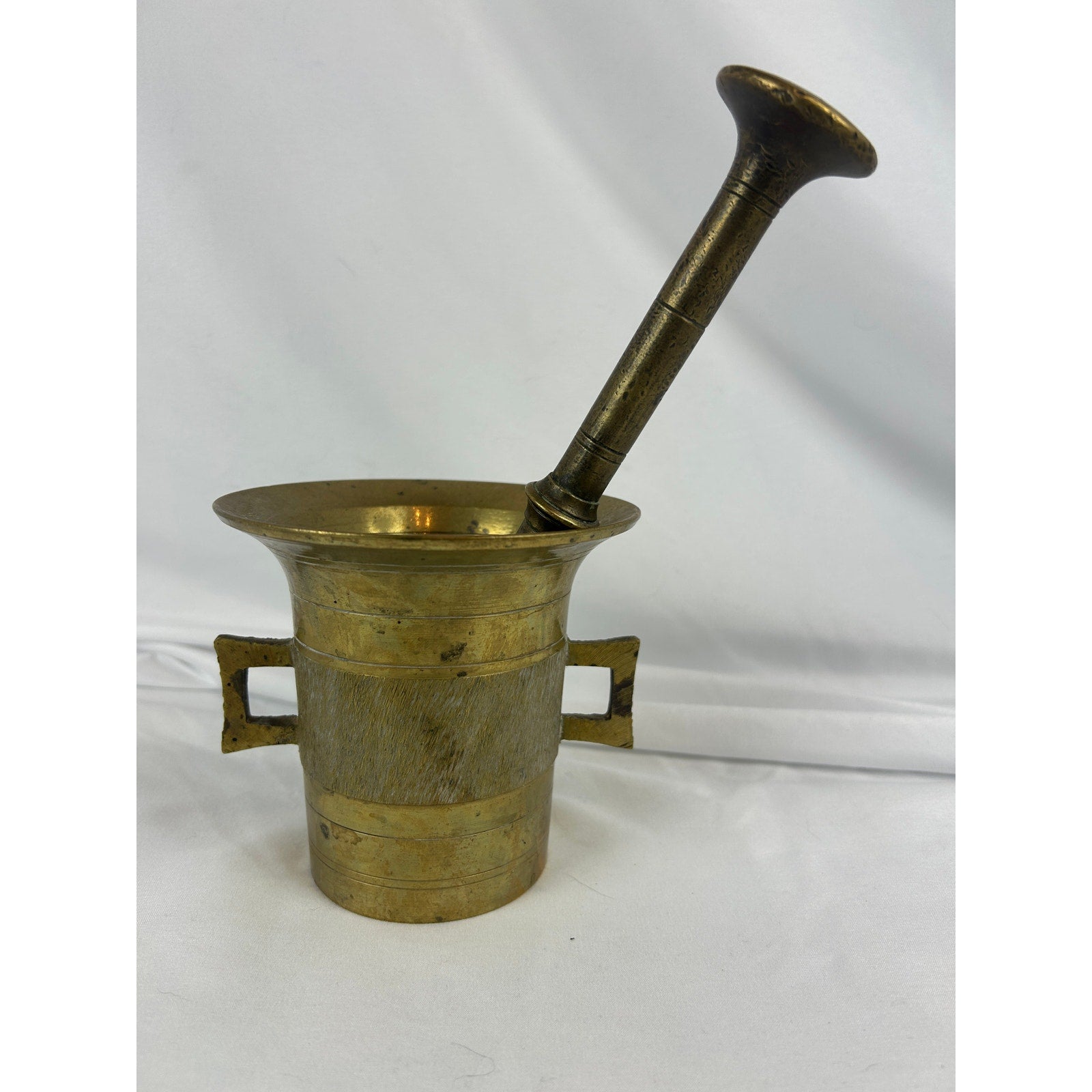 Vintage Brass Mortar and Pestle Apothecary Pharmacy Herb Spice Grinder- numbered