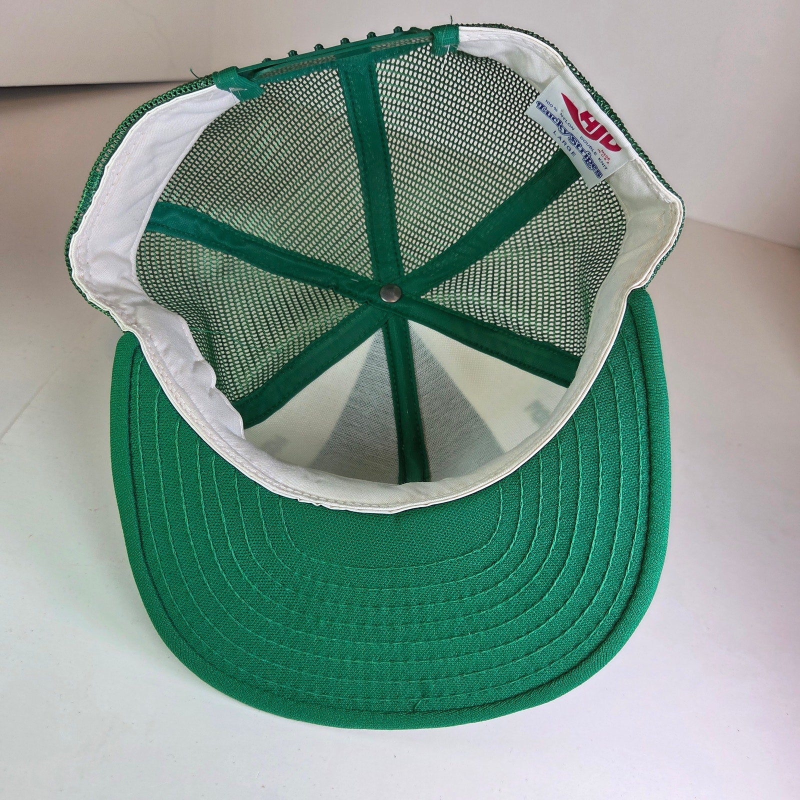 Vintage Philadelphia Eagles AJD Lucky Stripes Trucker Hat Snapback USA