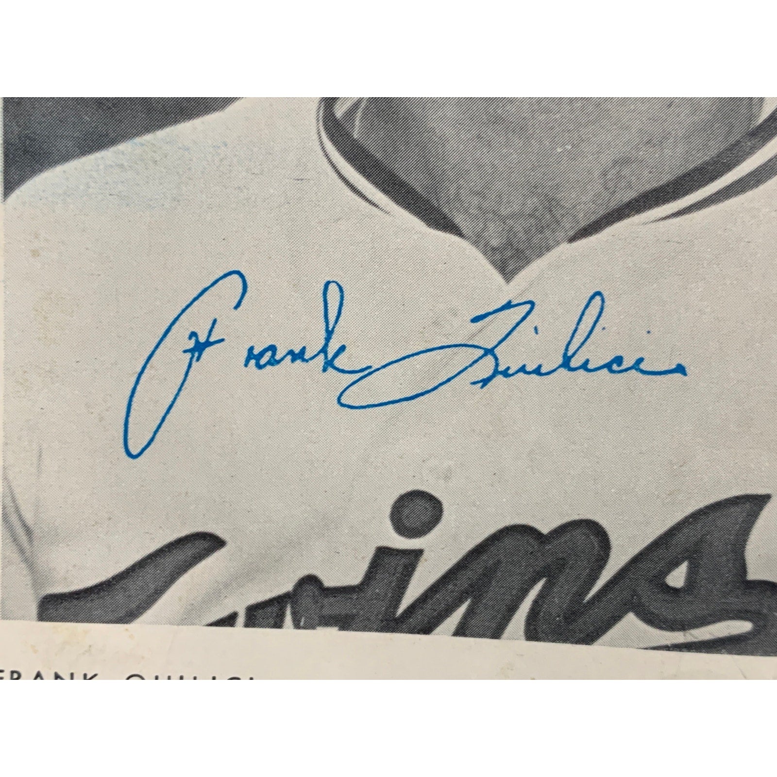 Vintage 1970s Frank Quilici Signed Minnesota Twins Manager Photo Autograph