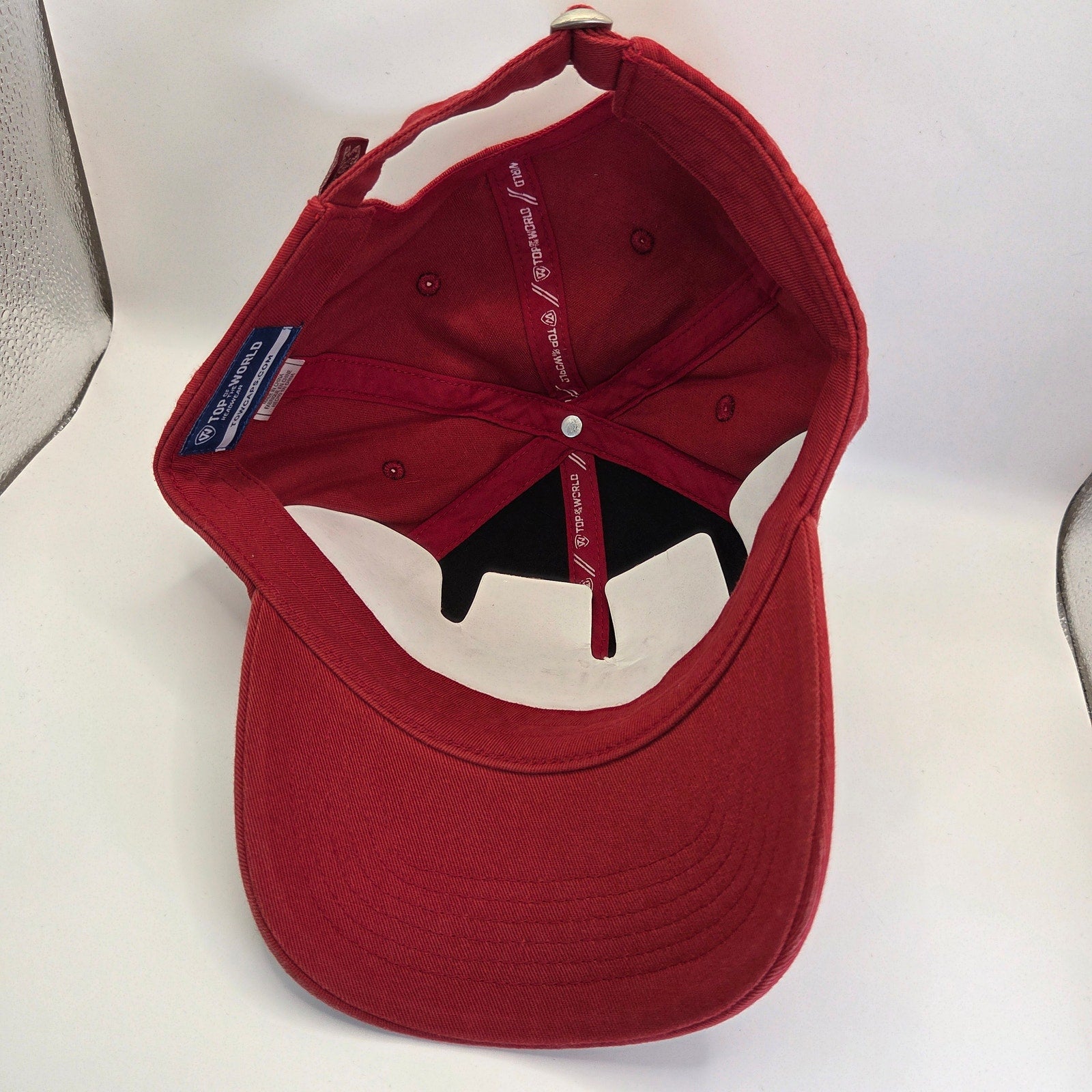 Oklahoma Sooners Top of the World Hat NWT Red Claspback 100% Cotton