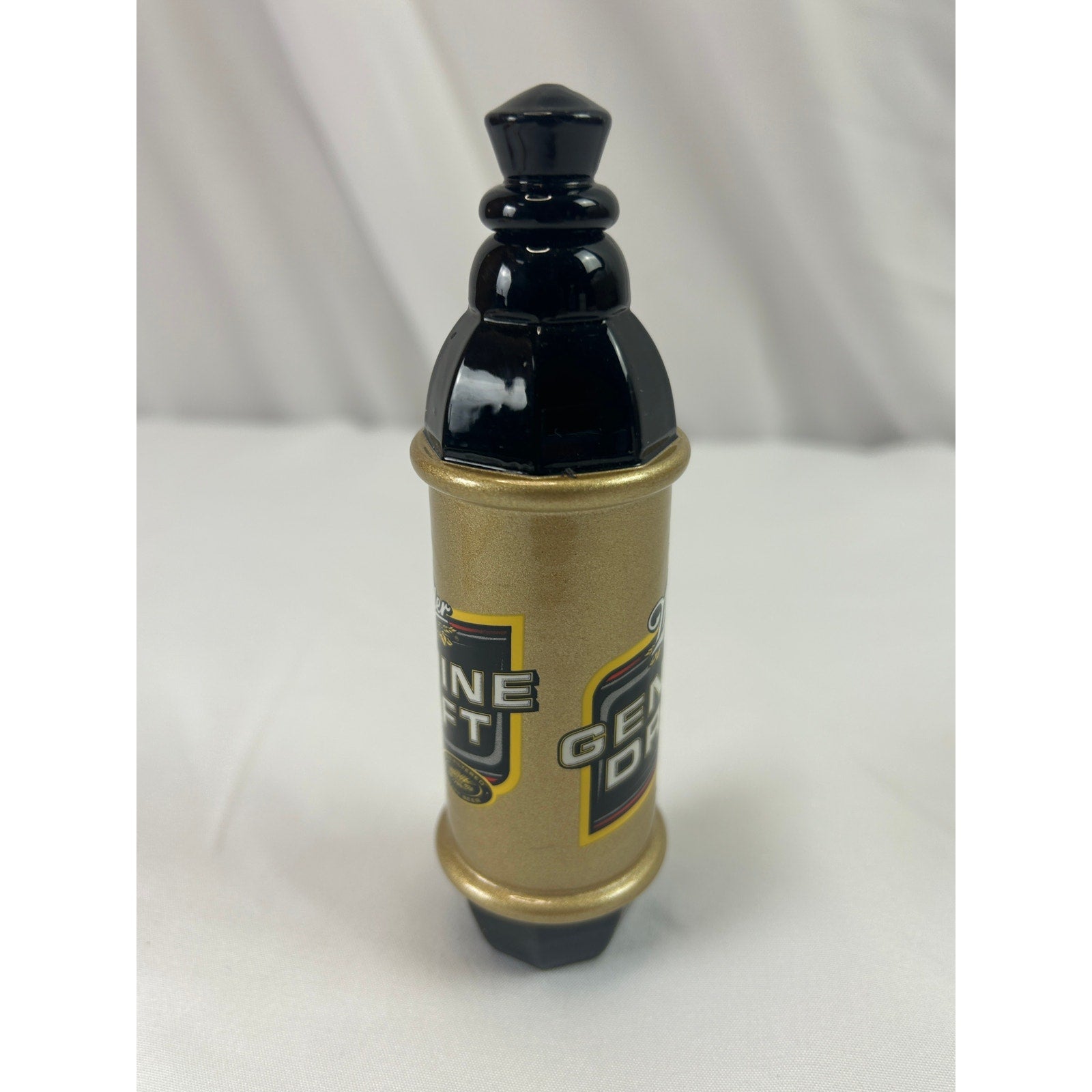 Vintage Miller Genuine Draft MGD Gold Black Beer Tap Handle Breweriana 5 Inch