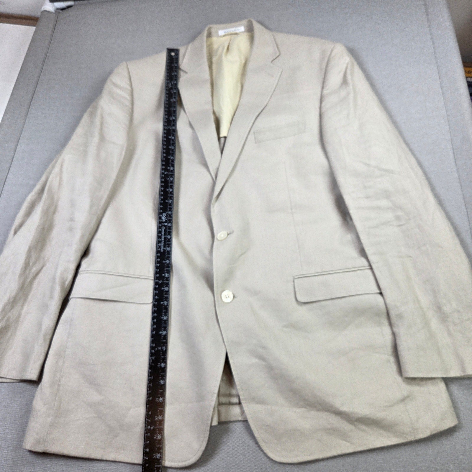 Lauren Ralph Lauren Mens Linen Blazer 44XL Tan Sport Coat 2 Button Jacket