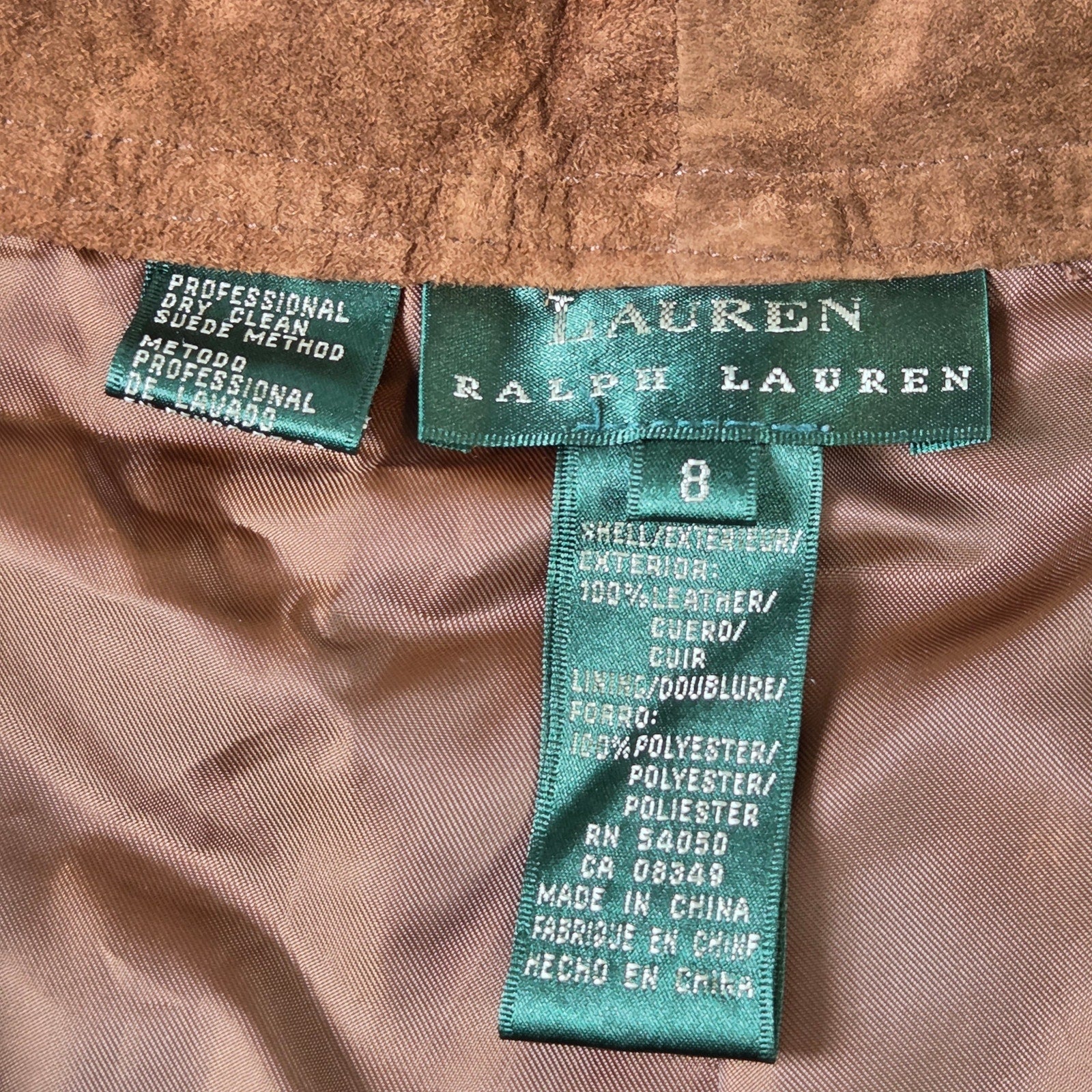 Lauren Ralph Lauren Leather Pants Womens 8 Straight Leg Suede Soft
