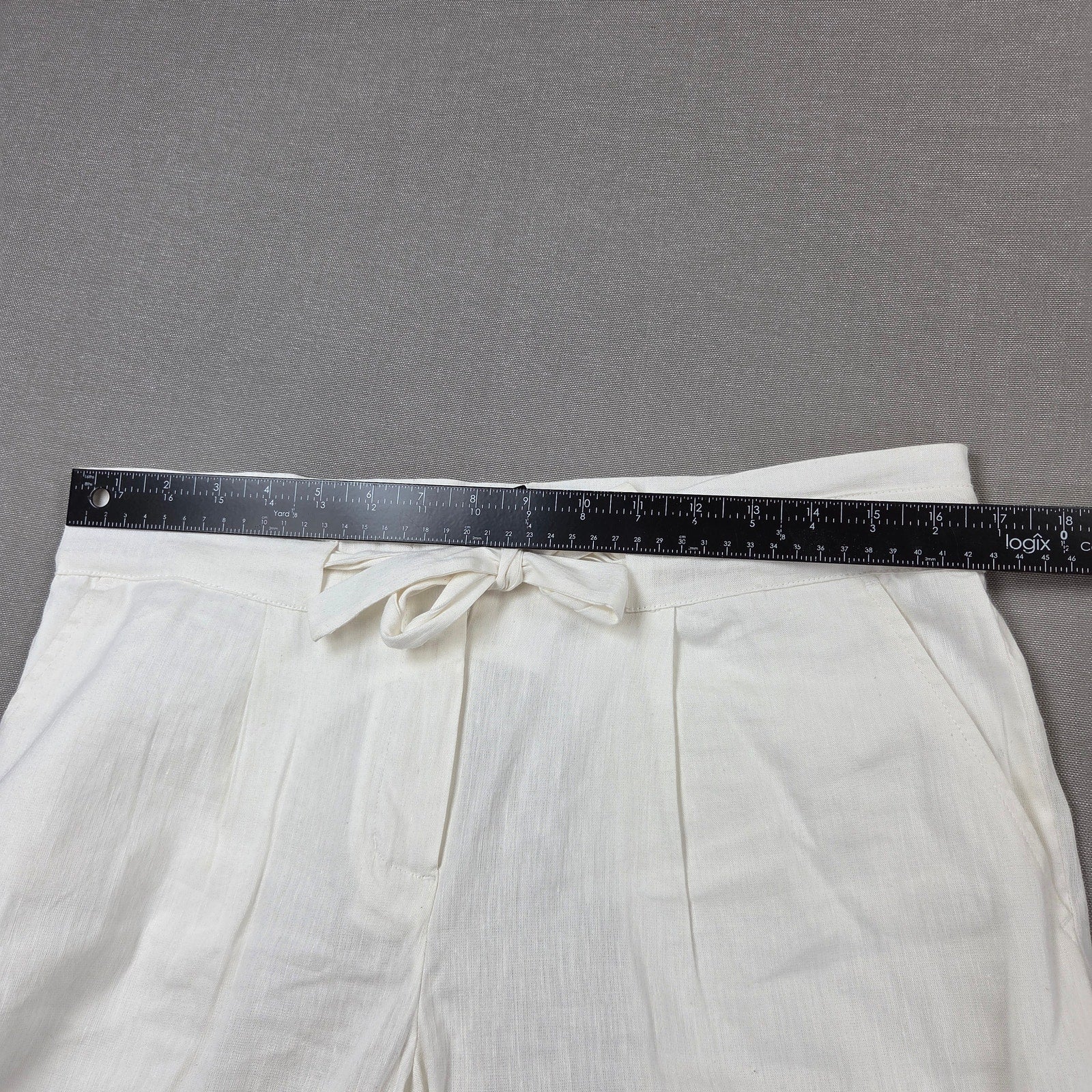 BCBGMAXAZRIA Tahlia Linen Blend Wide Leg Paperbag Pants Size 8