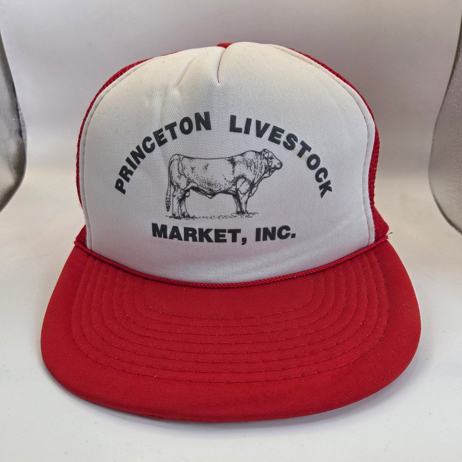 Vintage Princeton Livestock Market MN Re Play Foam Mesh Snapback Trucker Hat