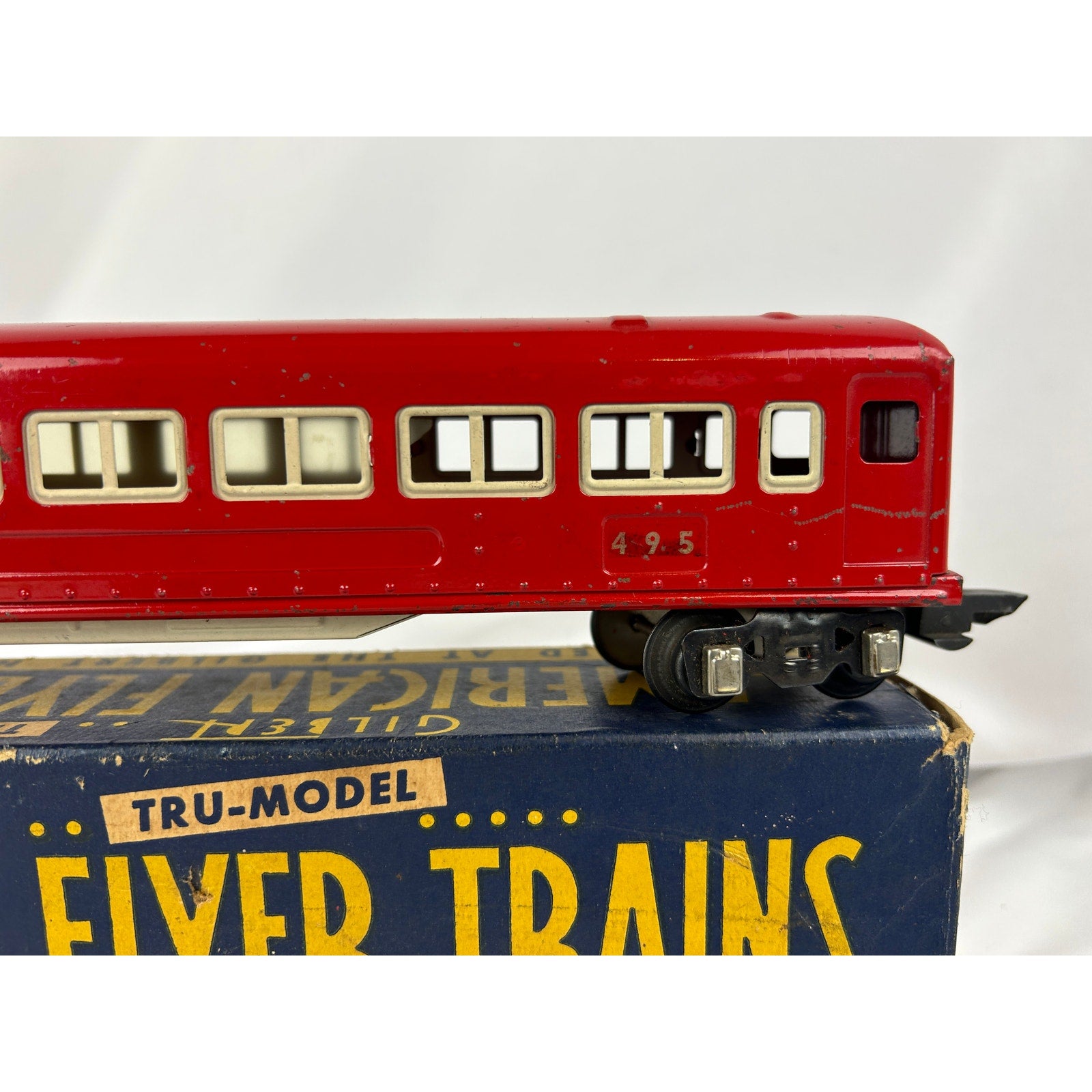 American Flyer 495 Red Passenger Car Prewar 3/16 O Gauge w Box