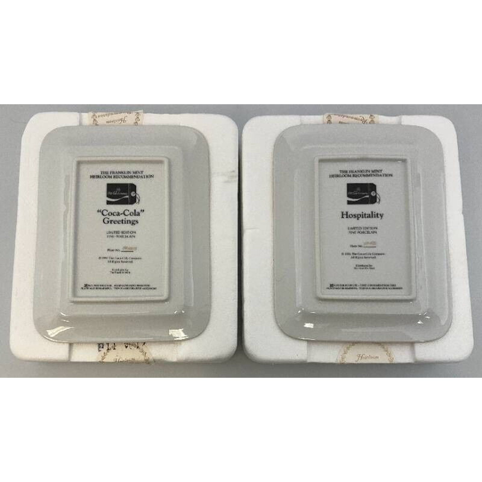 Franklin Mint Coca-Cola Santa Plates Lot 5 Vintage 1995-97 24K Trim w/ Cases