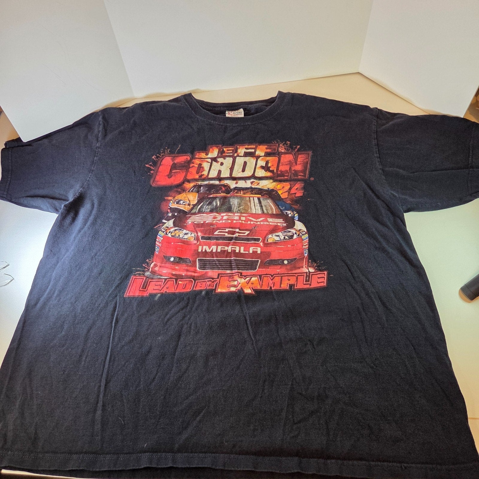 Vintage Jeff Gordon NASCAR Chase Authentics T-Shirt Black Lead By Example XL
