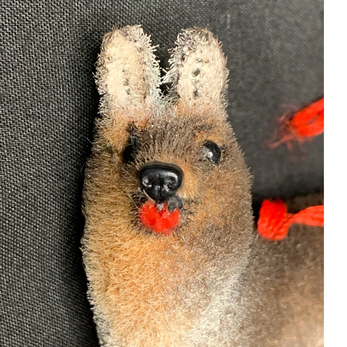 Vintage Wagner Handwork German Shepherd Dog Ornament West Germany Flocked