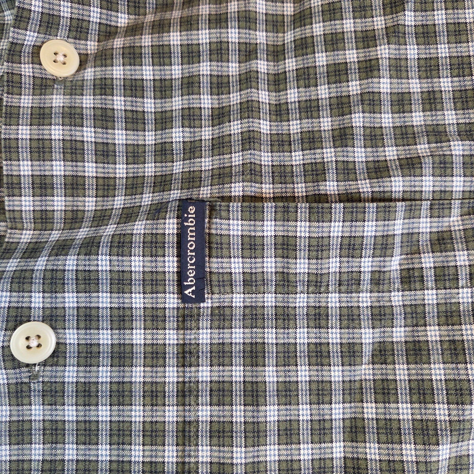 Abercrombie & Fitch Plaid Button Down Shirt L Short Sleeve Cotton