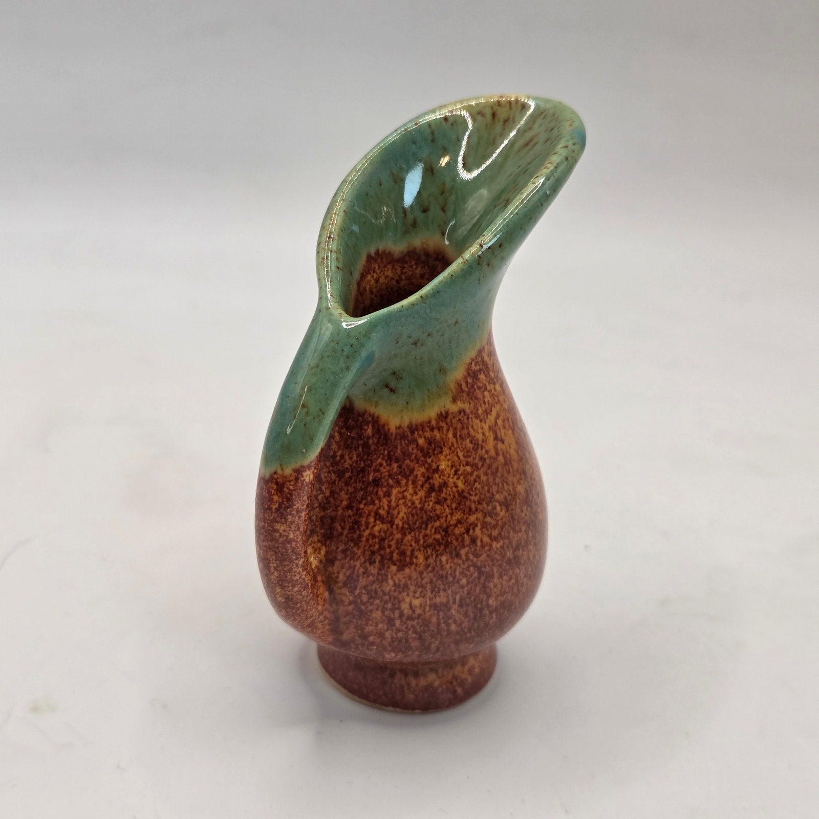 Vintage Boys Town Nebraska Mini Pottery Vases Pair Signed ET Hand Thrown