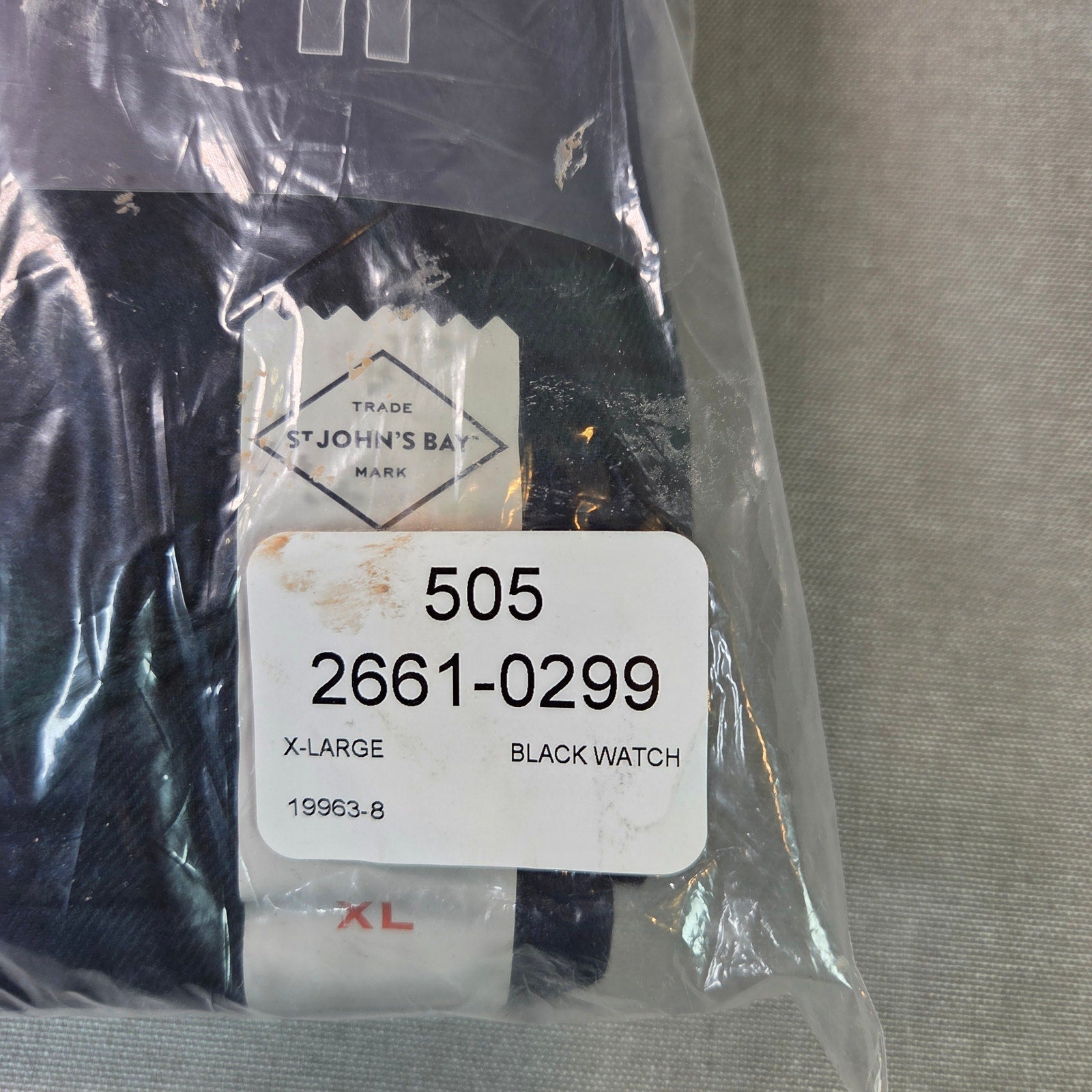 St. John’s Bay Men’s Flannel Pajama Set XL 2-Piece Cotton Black