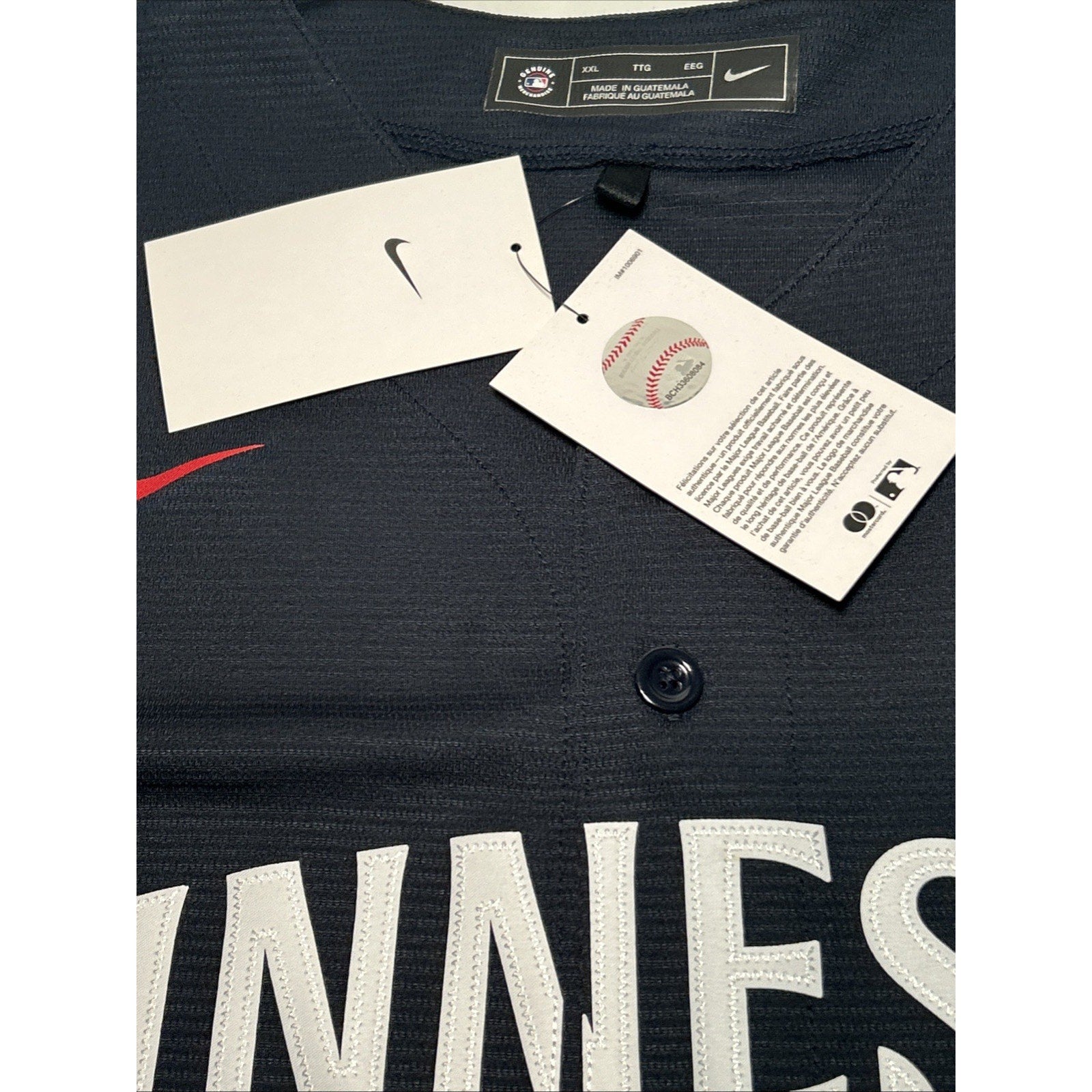 Minnesota Twins Nike Men's Short Sleeved Button Up Navy Blue Jersey XXLarge