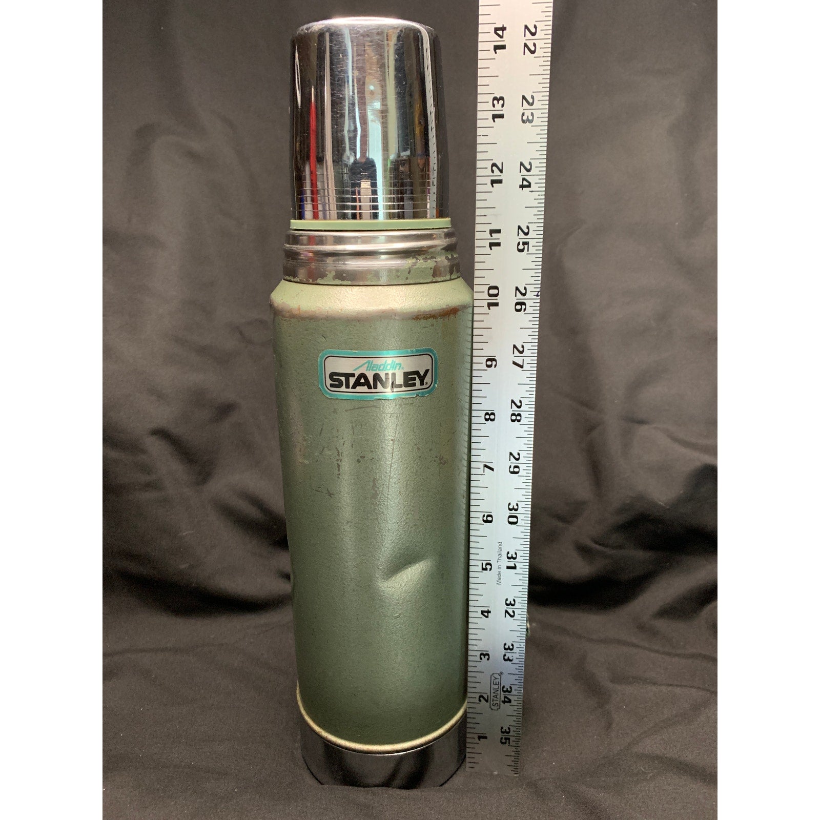 1986 Aladdin Stanley A-944DH 1 Quart 32oz Thermos Green USA Vintage