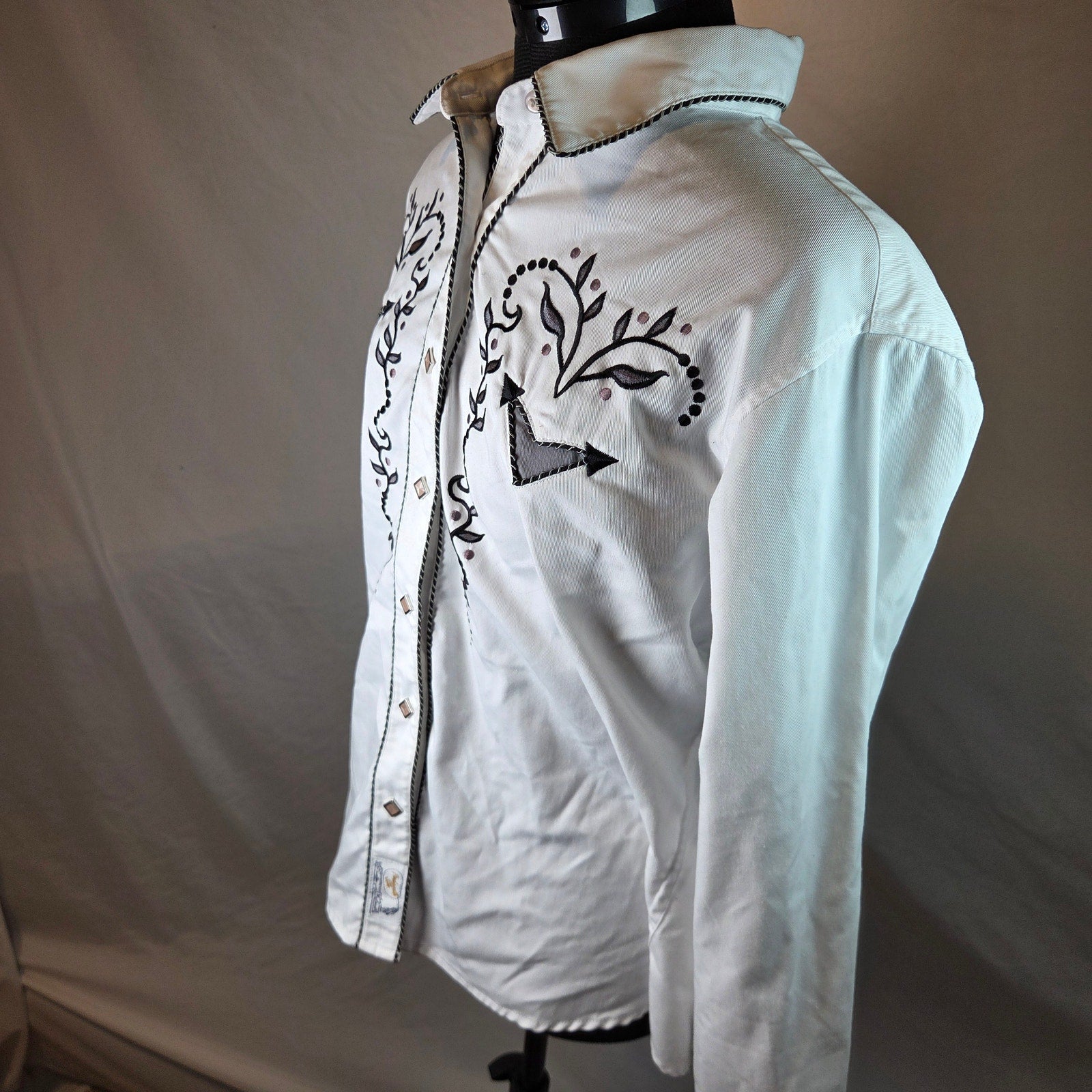 Panhandle Slim Women's XL Retro Western Embroidered Snap Shirt Style Cowgirl