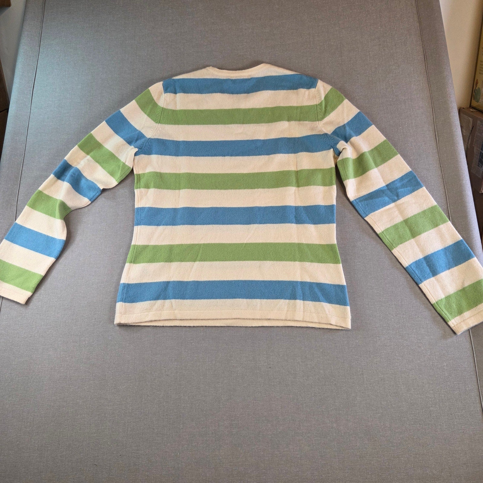 Lands’ End Striped Cashmere Sweater Women’s Small 100% Cashmere Pullover