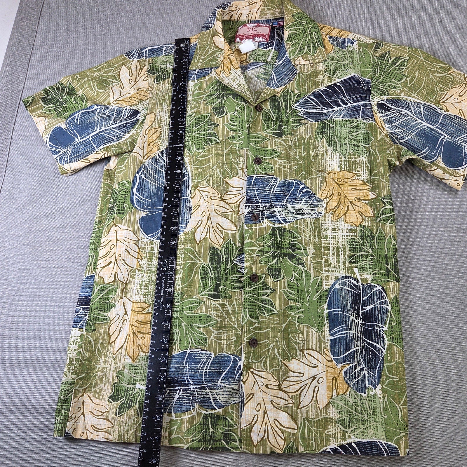 RJC Hawaii USA Aloha Shirt Mens Small Cotton Tropical Camp Button Up