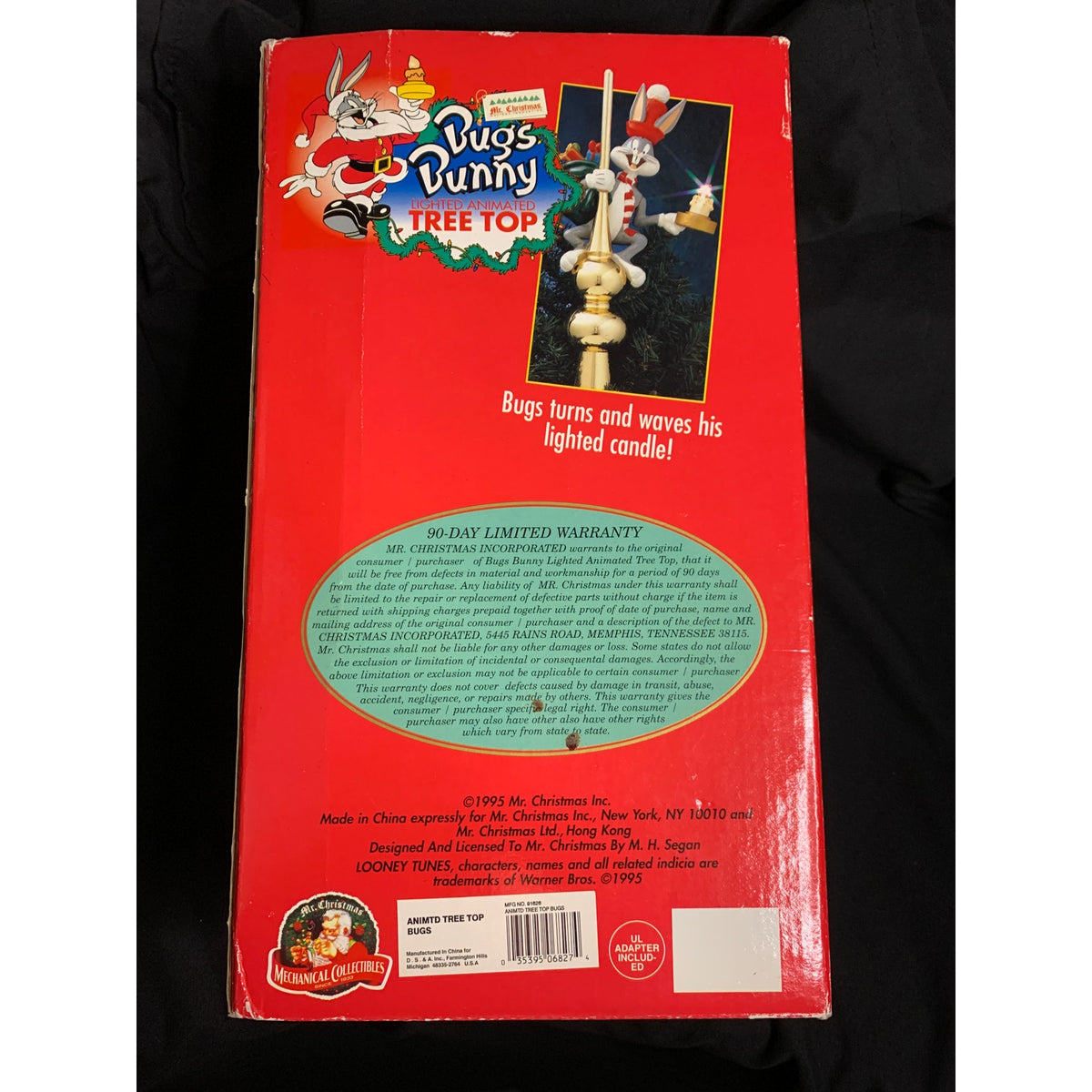1995 Mr Christmas Bugs Bunny Lighted Animated Tree Topper Looney Tunes READ