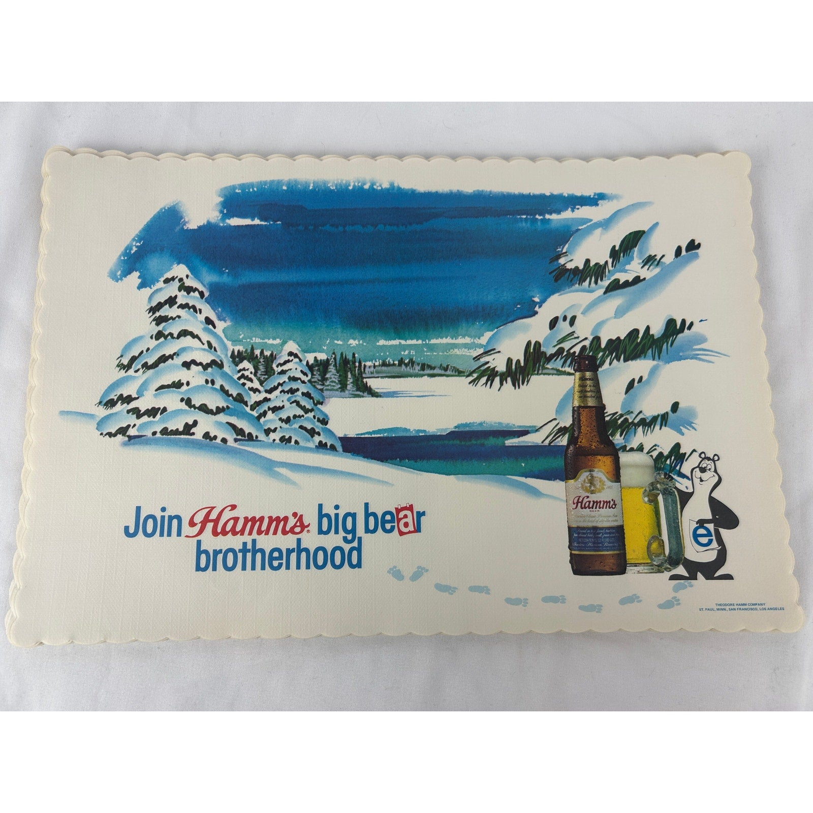 Hamm’s Big Bear Brotherhood Beer Advertising Placemats Vintage - Lot of 5