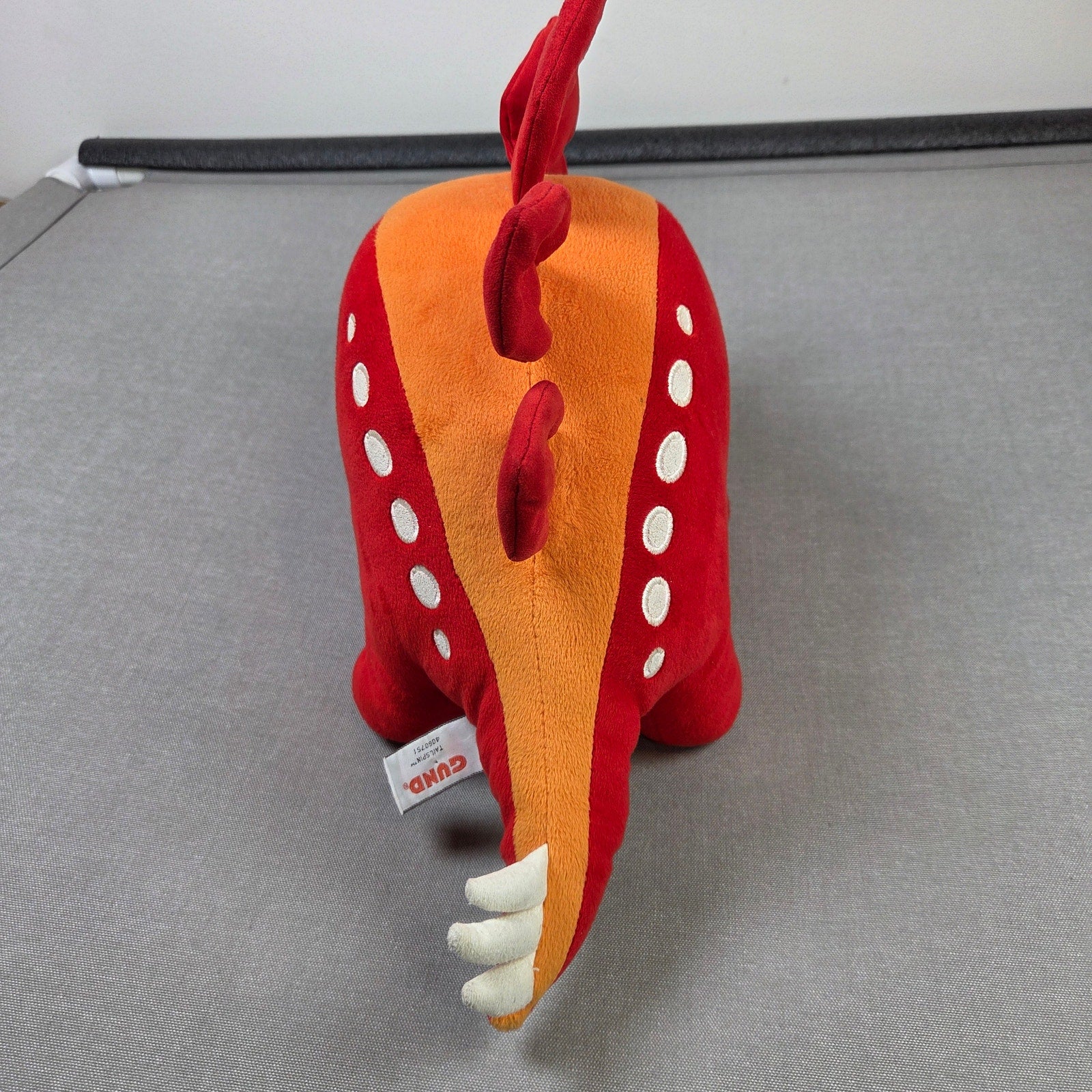 GUND Tailspin Stegosaurus Dinosaur Plush Red Orange Stuffed Animal Toy 18"