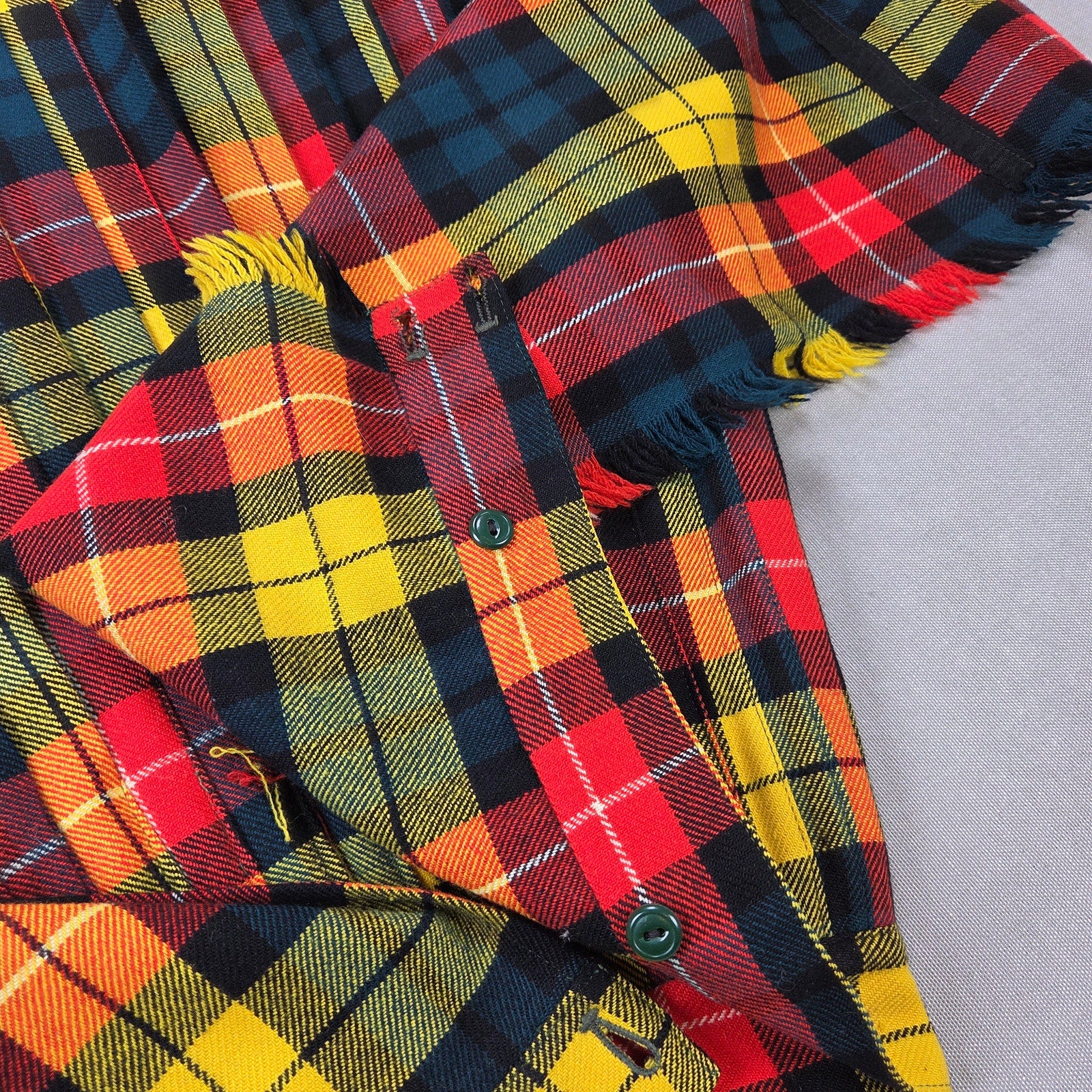 Pedigree Vintage Pure Wool Tartan Wrap Kilt Skirt 26" Waist Made England