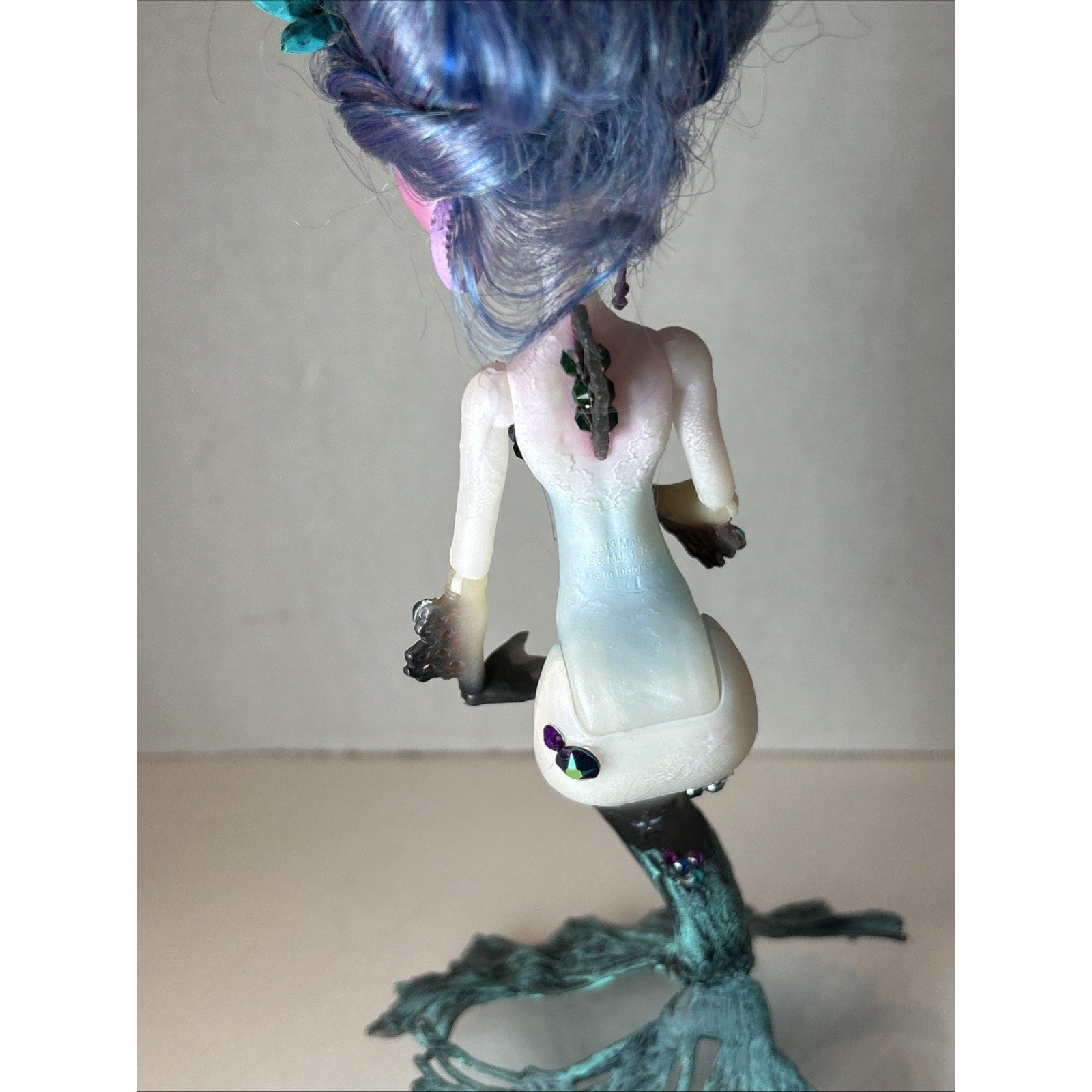 OOAK Repaint Monster High Mermaid Doll BJD Queen of the Seas Long Blue Hair 11”