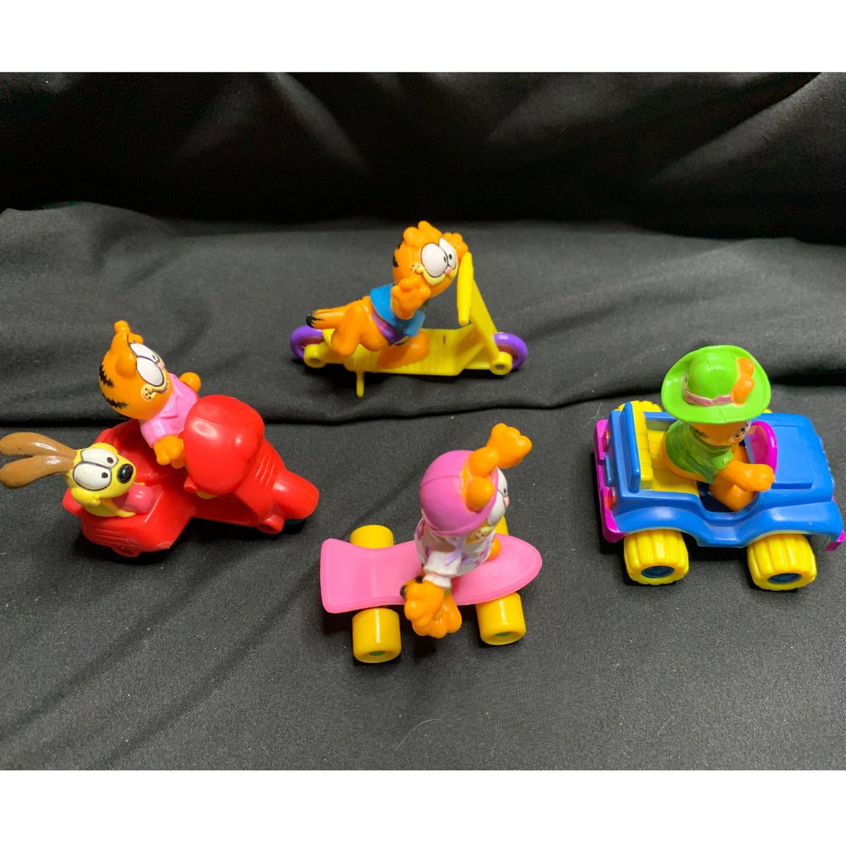 1988 McDonald's Garfield Happy Meal Toys Complete Set of 4 Vintage