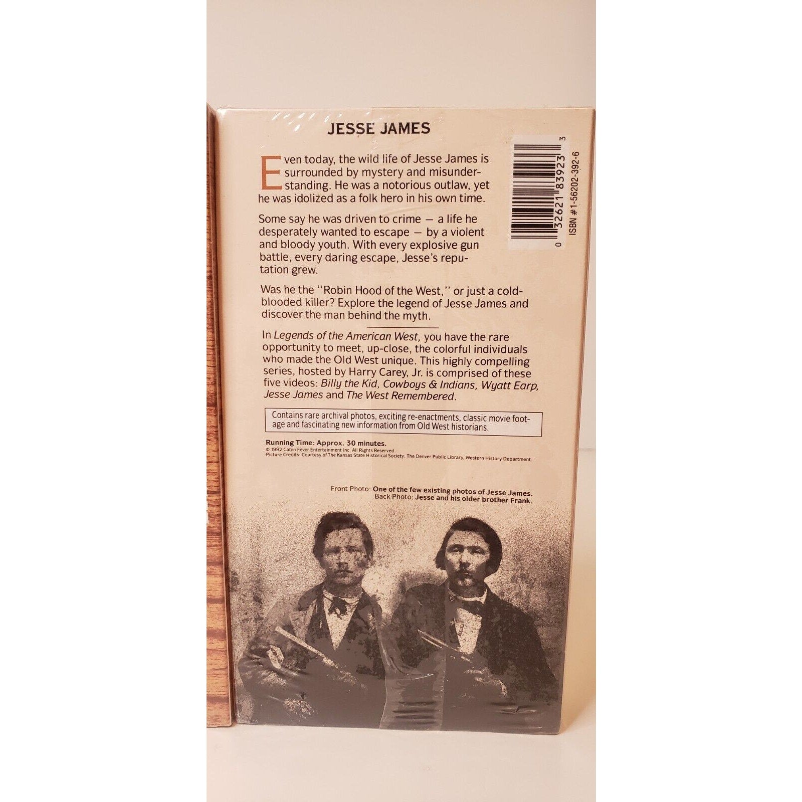 VHS New Lot of 2 - Jesse James Billy the Kid - Legends & Stories of the Century