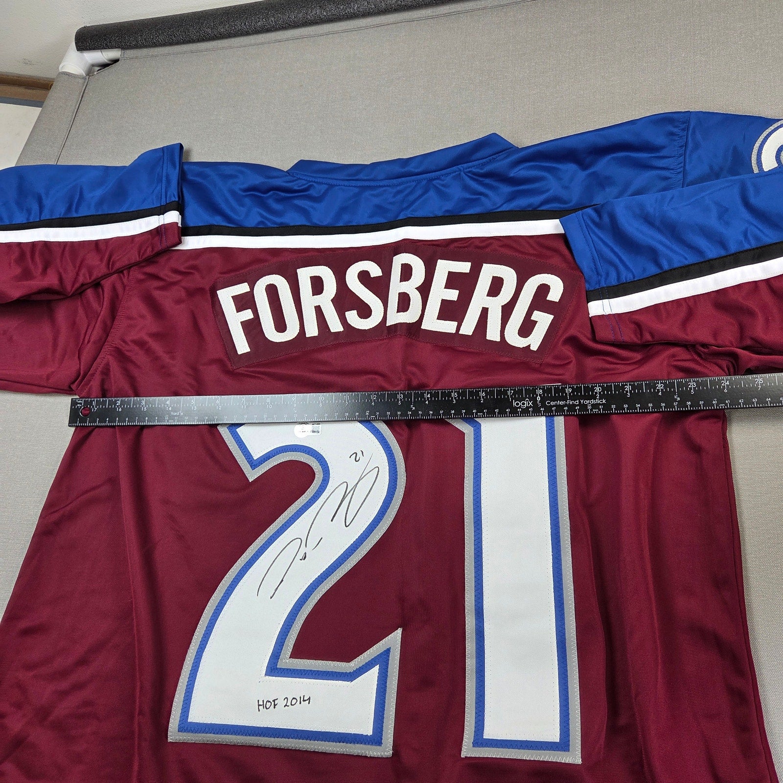 Peter Forsberg HOF 2014 Signed Avalanche Custom Home Jersey BAS Witness COA