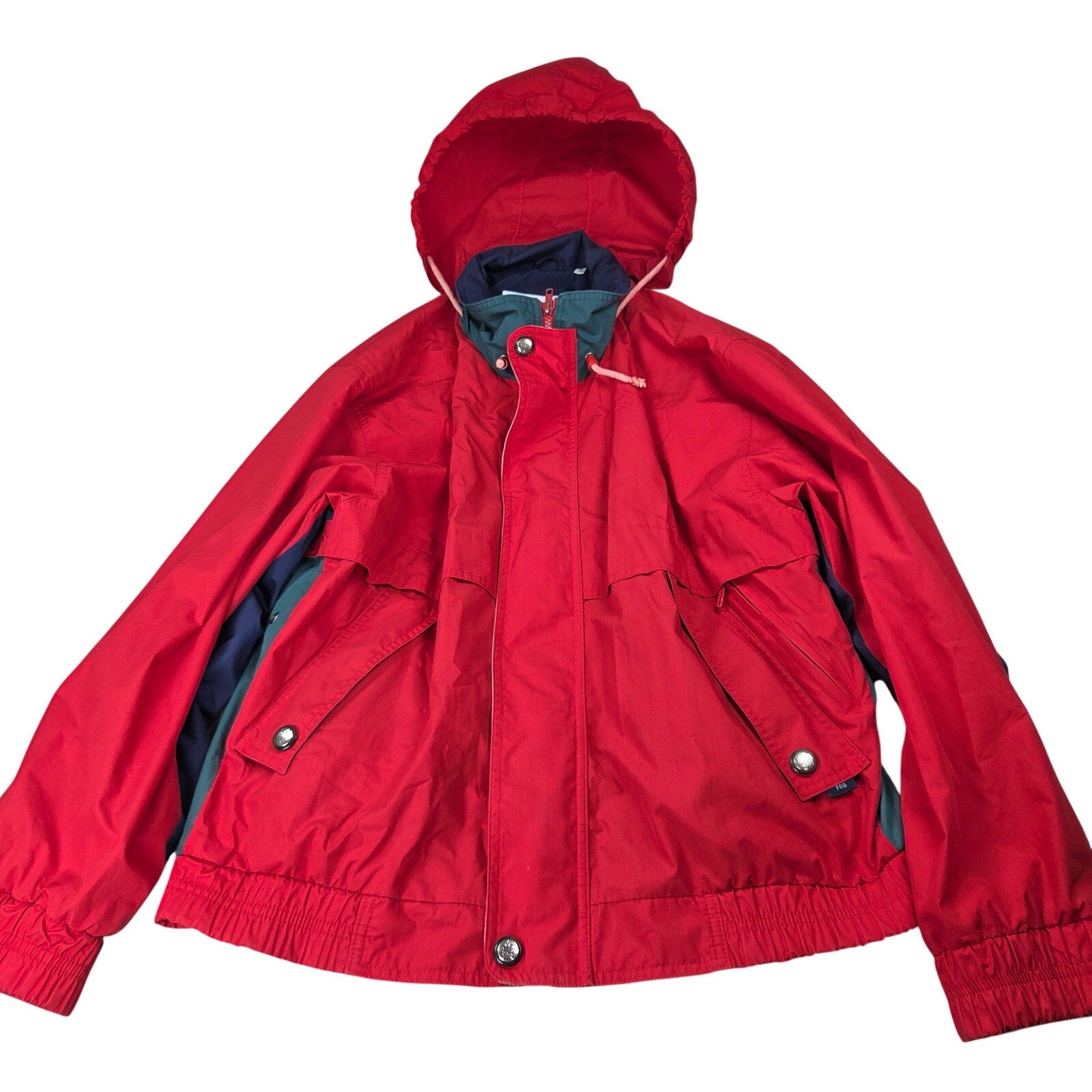 London Fog FOG Vintage Sailing Jacket Windbreaker Hooded Korea Mens M