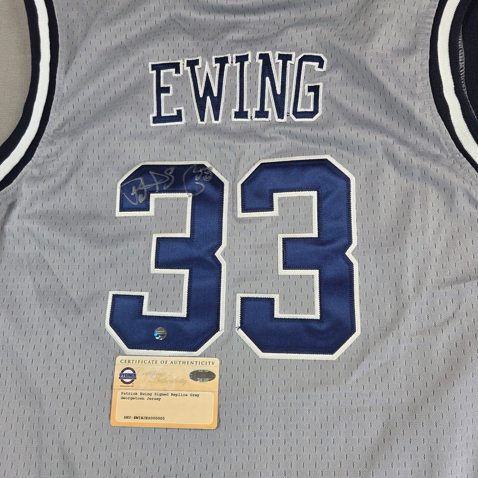 Patrick Ewing Signed Nike Georgetown Hoyas #33 Jersey XL Steiner COA 2012