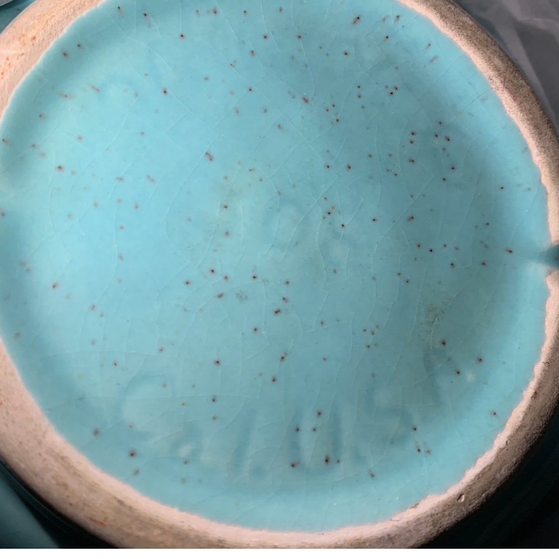 Turquoise Strawberry Covered Bowl Belmar California 310 Style Ceramic Pottery