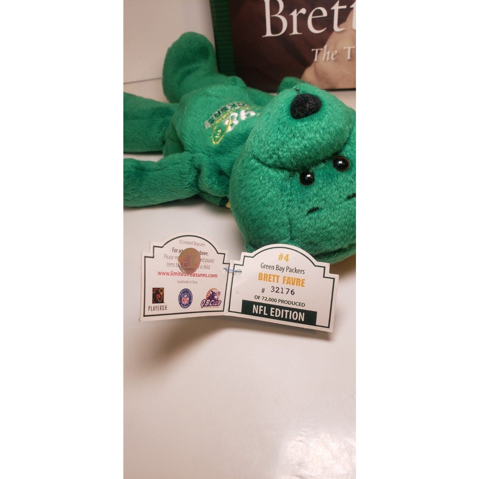 Brett Favre Sports Illustrated Tribute Book + Beanie Baby Bear 1998 GB Packers