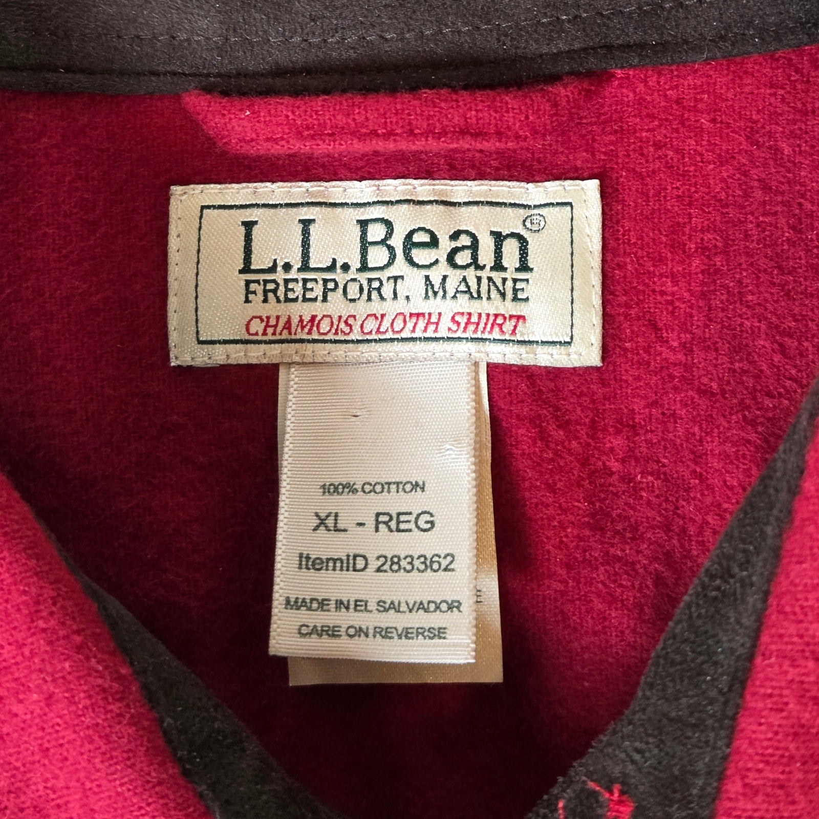 L.L.Bean Chamois Cloth Shirt Mens XL Elbow Patches Quilted Shoulders Vintage