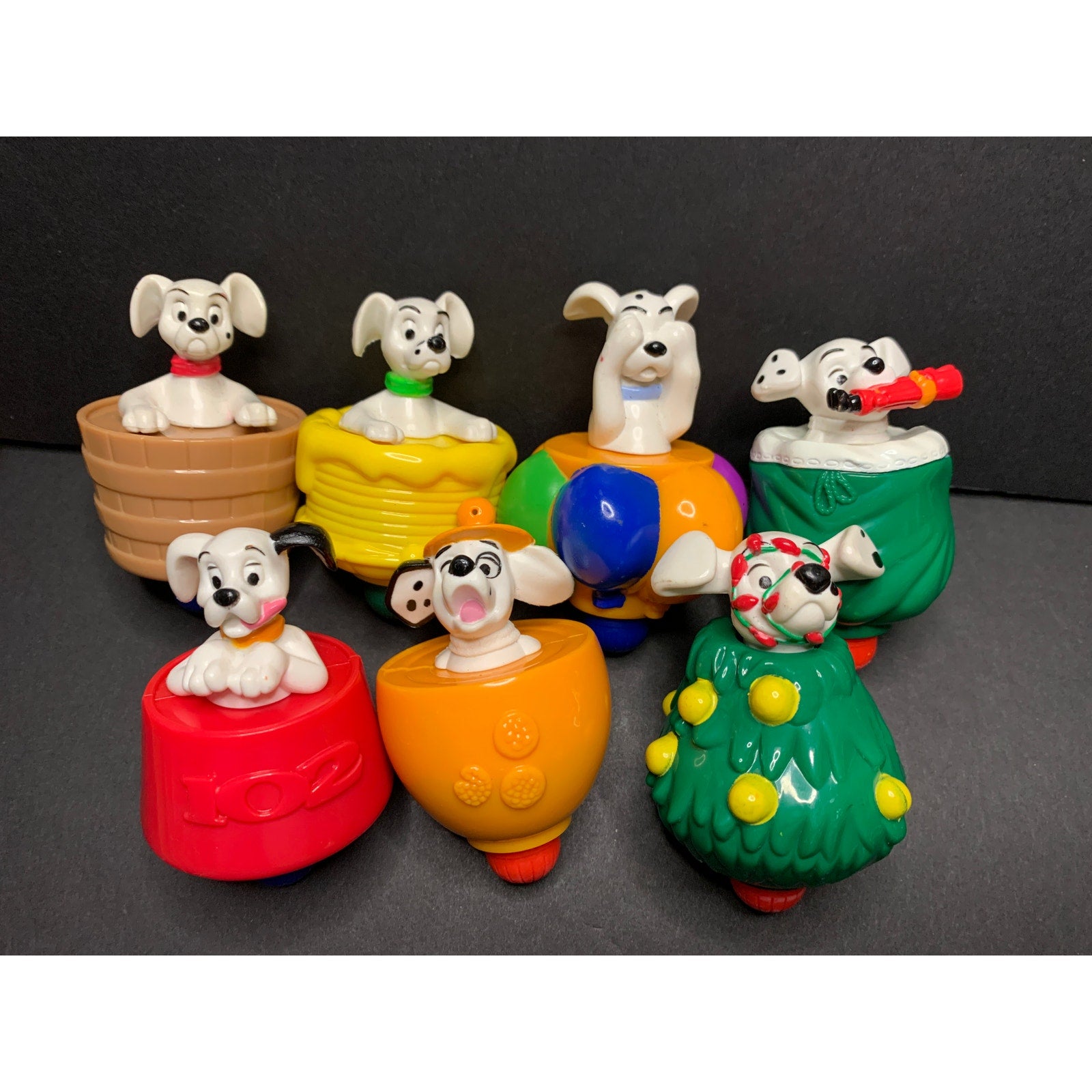 2000 Disney's 102 Dalmatians Spinning Dogs McDonald's Happy Meal Lot of 7