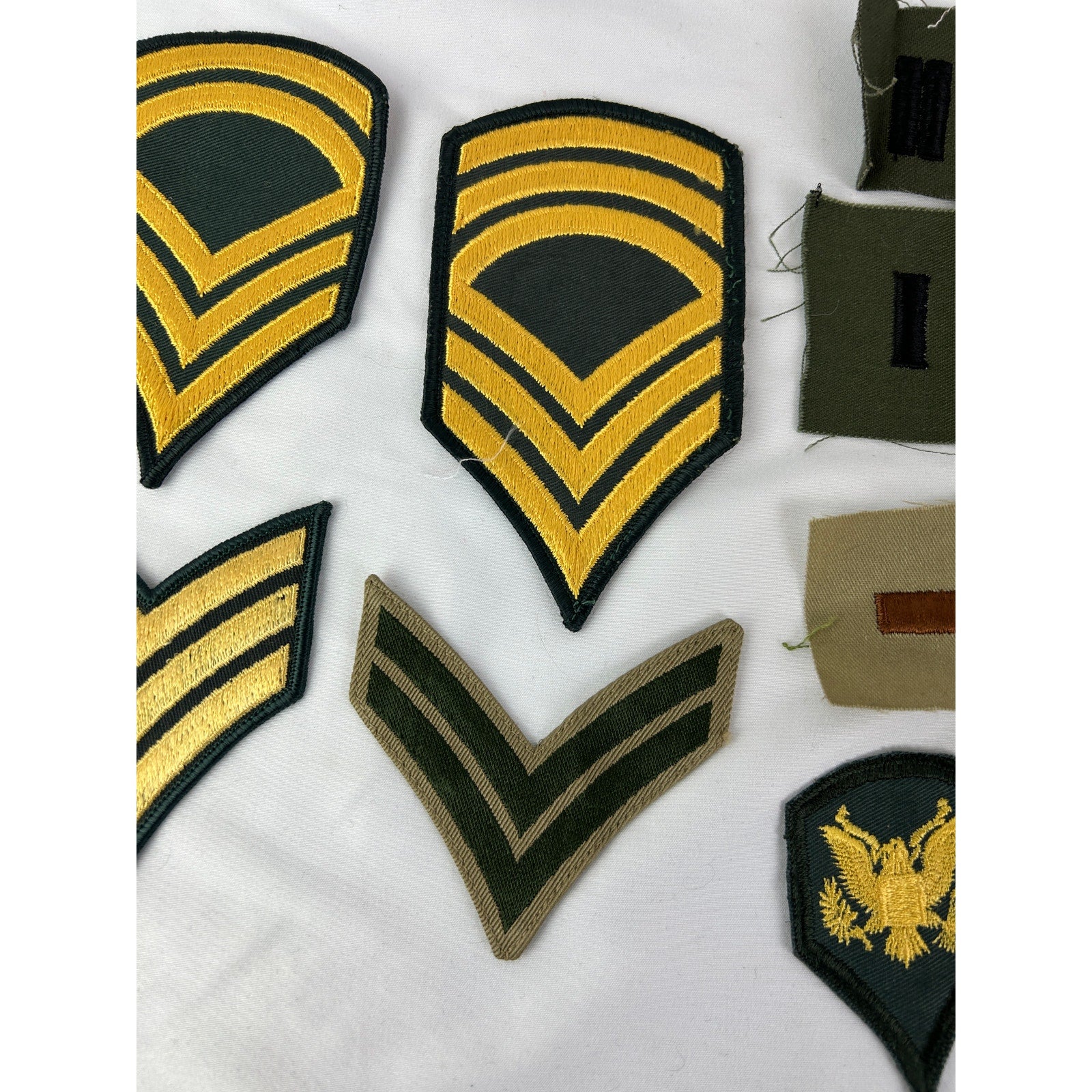 Vintage Military Rank Patch Lot Chevron Eagle Insignia 13pc