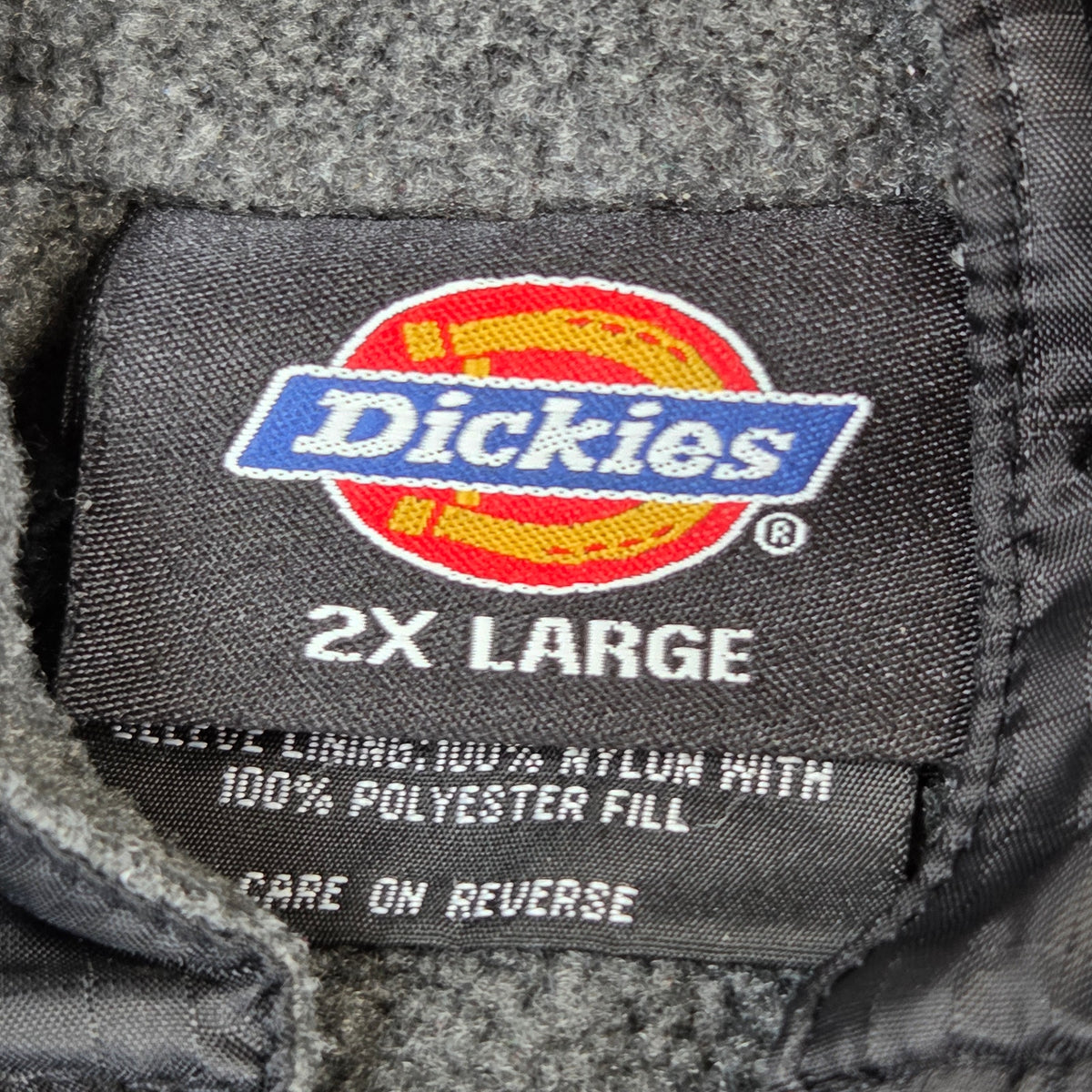 Dickies Fleece Lined Hooded Nylon Jacket Black Full Zip Ripstop Men's 2XL